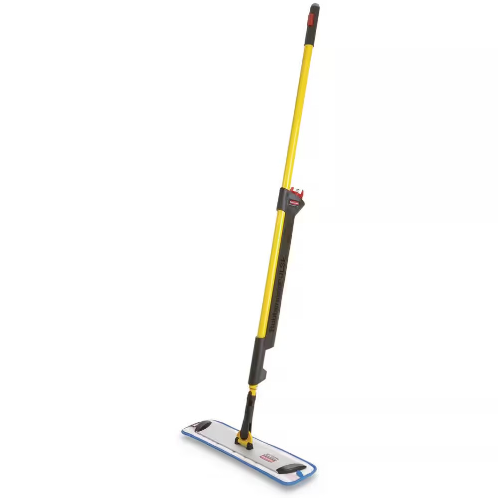 17 In. W Pulse Microfiber Spray Mop System, 52 In. Yellow Plastic Handle