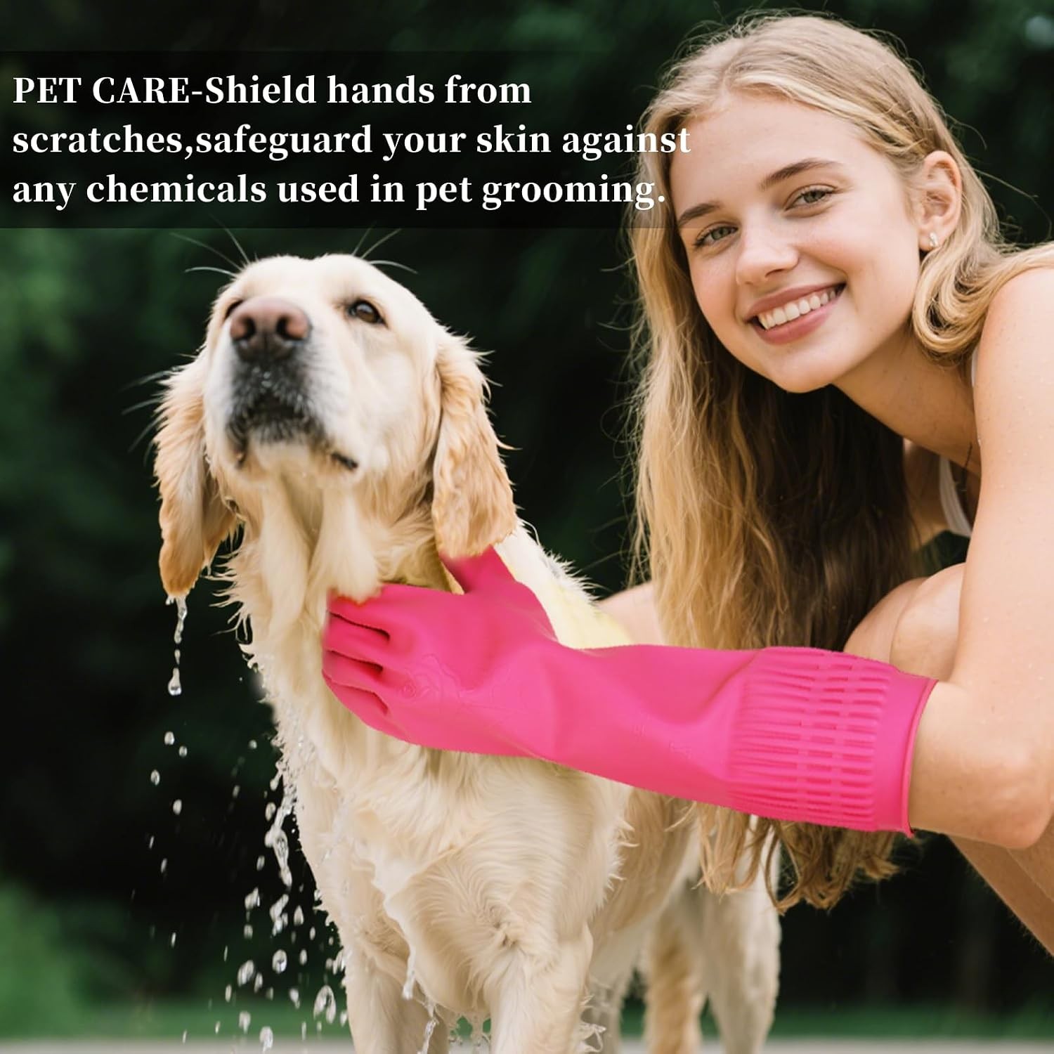 Rubber Gloves for Cleaning – 3 Pairs Reusable Gloves for Dishwashing, Kitchen an
