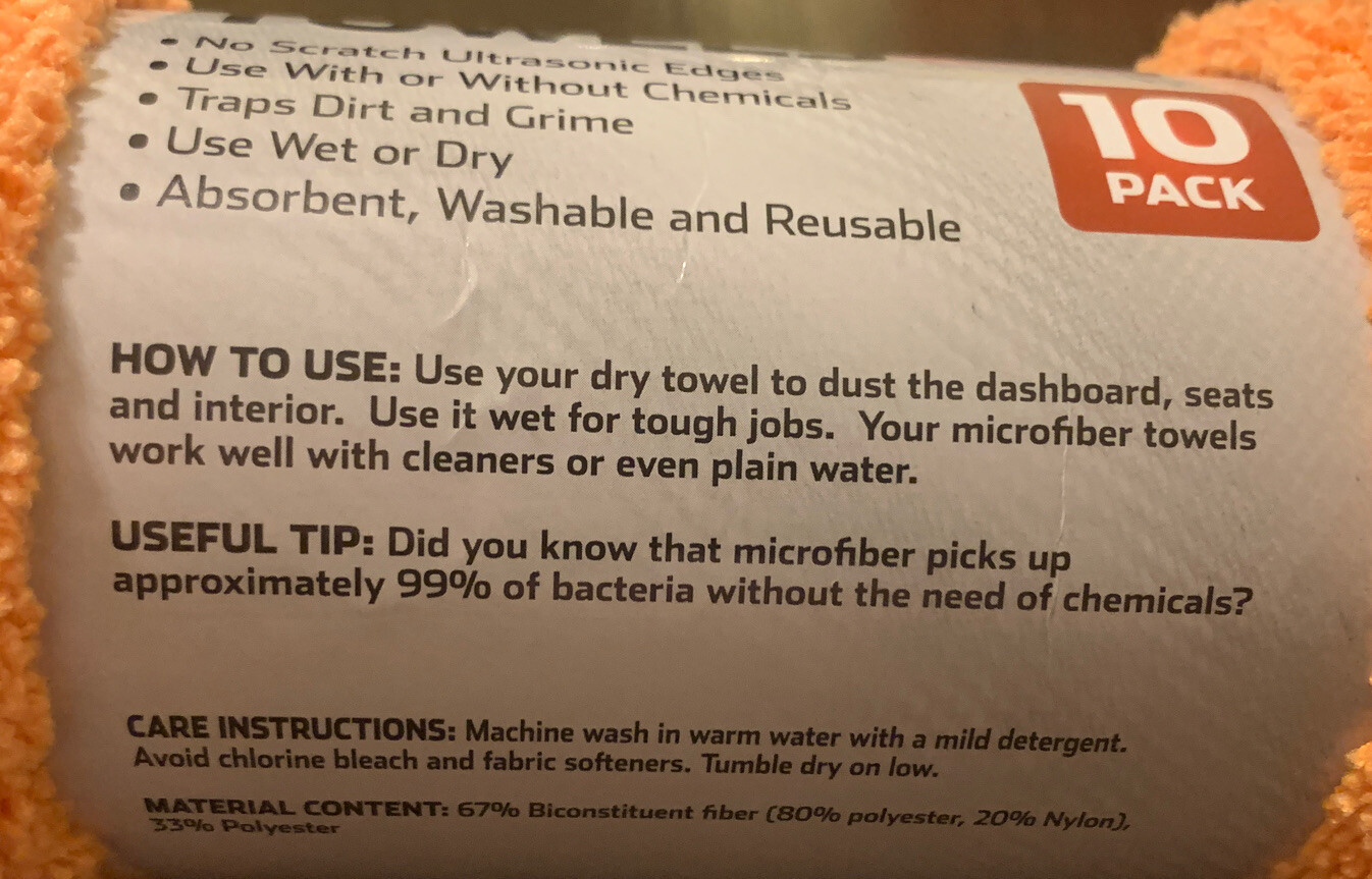 10 Pack 15×15 Multipurpose microfiber towels.No Scratch Ultrasonic Edges.