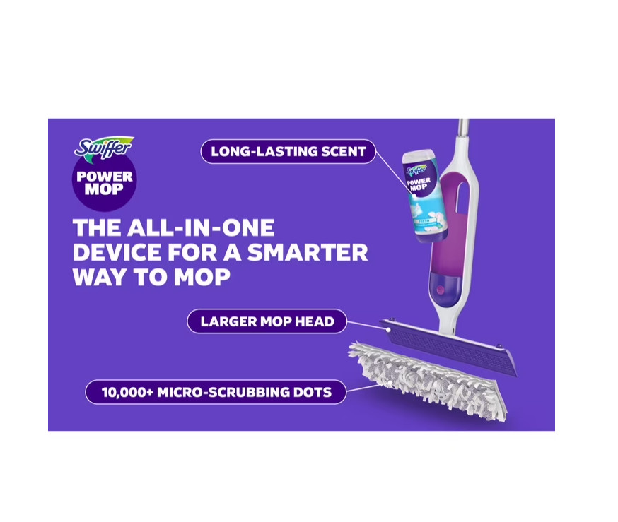 Swiffer Power Mop, Floor Cleaner, Tile, Vinyl, Laminate, Wood, Floor Cleaner, Cl