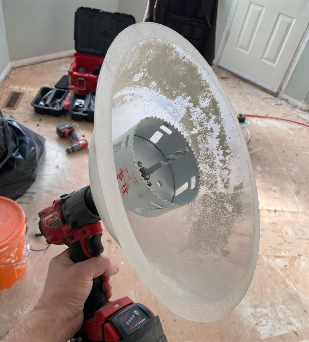 Rack-A-Tiers Drillers Dust And Debris Catching Rubber Bowl For Cutting Holes