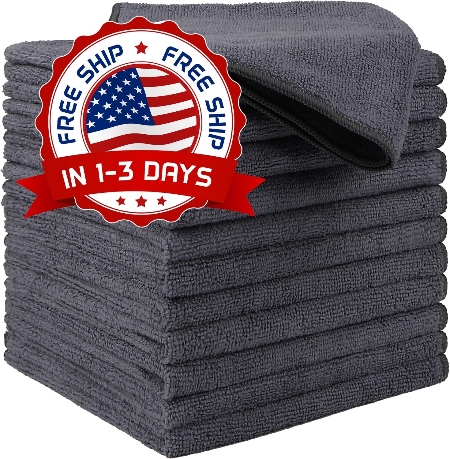 12 Toallas De Microfibra 12.5 x 12.5 Secado Para Limpieza Autos Carros Cocina US