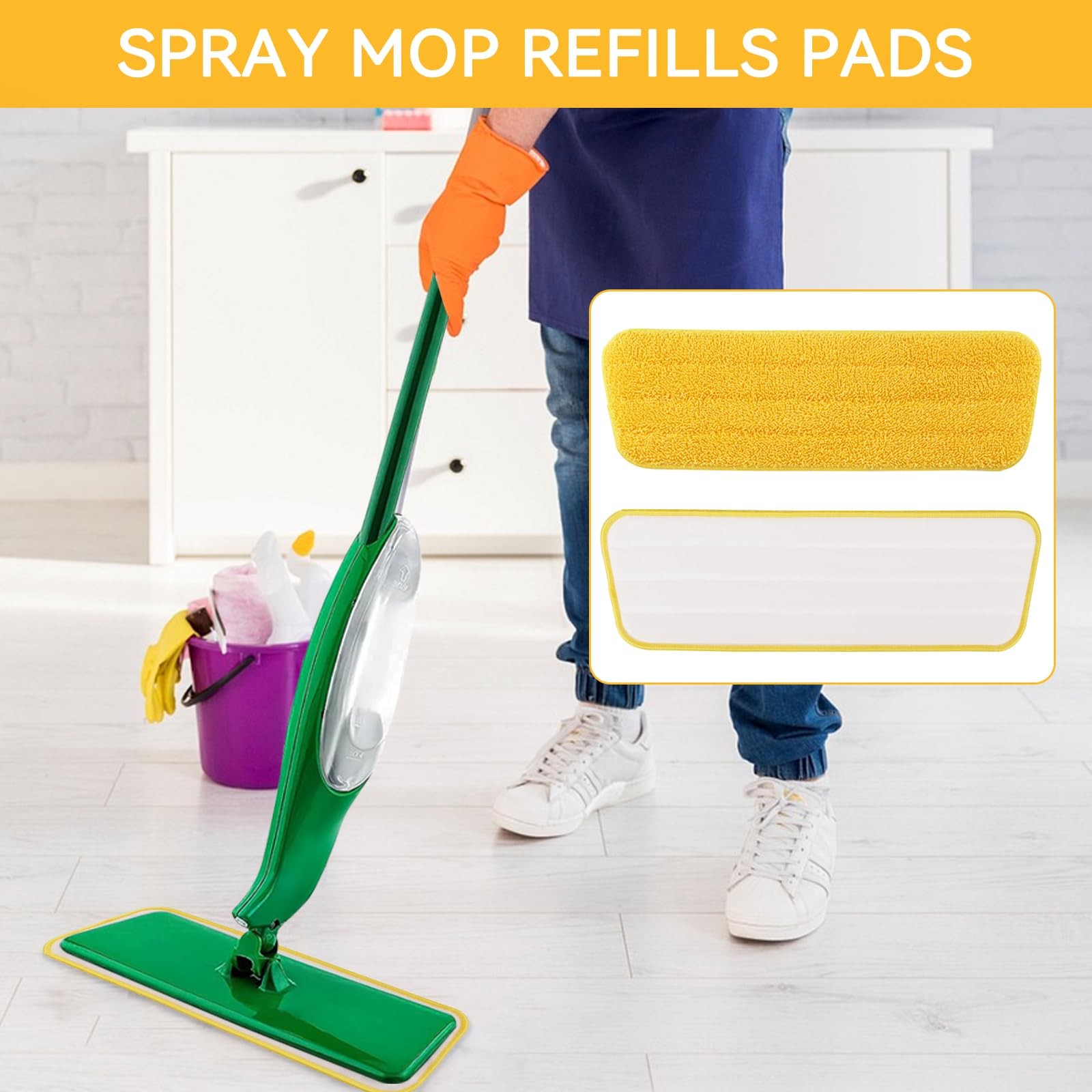 8 Pack Spray Mop Refills Compatible Libman Freedom Spray Mop Reusable & Washable