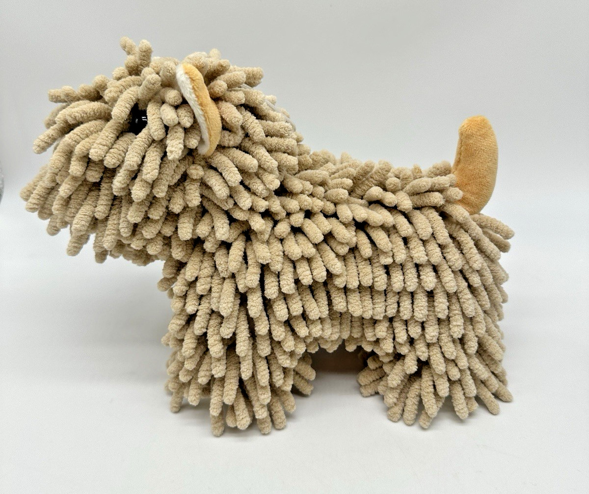 Brown Puppy Dog Microfiber Chenille Duster or Kids Stuffed Animal Plush Toy
