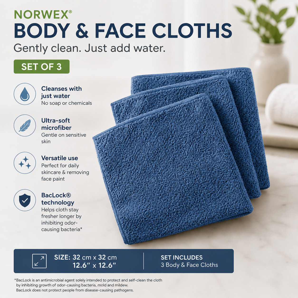 NEW Norwex Body and Face Pack Set of 3 – Denim