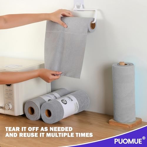 55 Pack Microfiber Cleaning Cloth Roll, Tear Away Reusable 9”X11”-55PK Grey