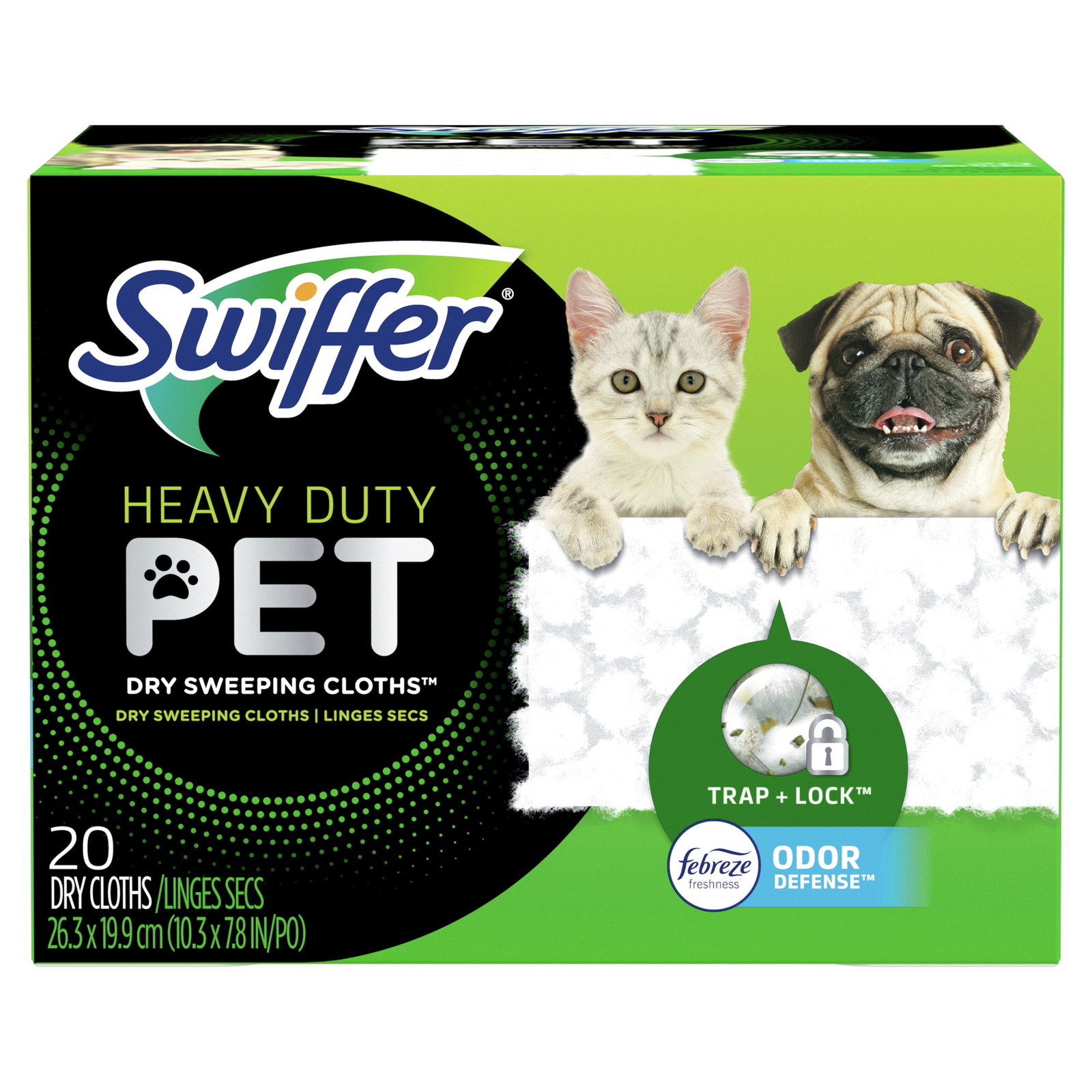 Swiffer Sweeper Pet Heavy Duty Dry Multi-Surface Cloth Refills Floor Cleaner 20