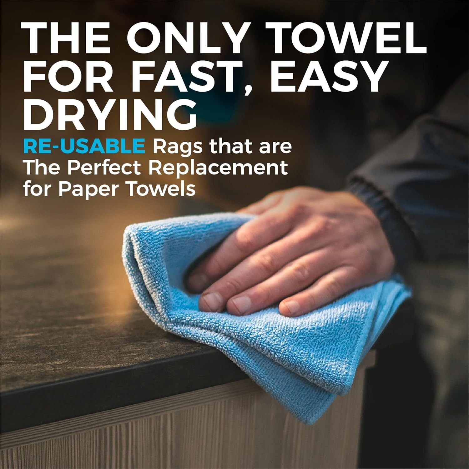 Industrial Grade Microfiber Towels 16×16 White 12-Pack