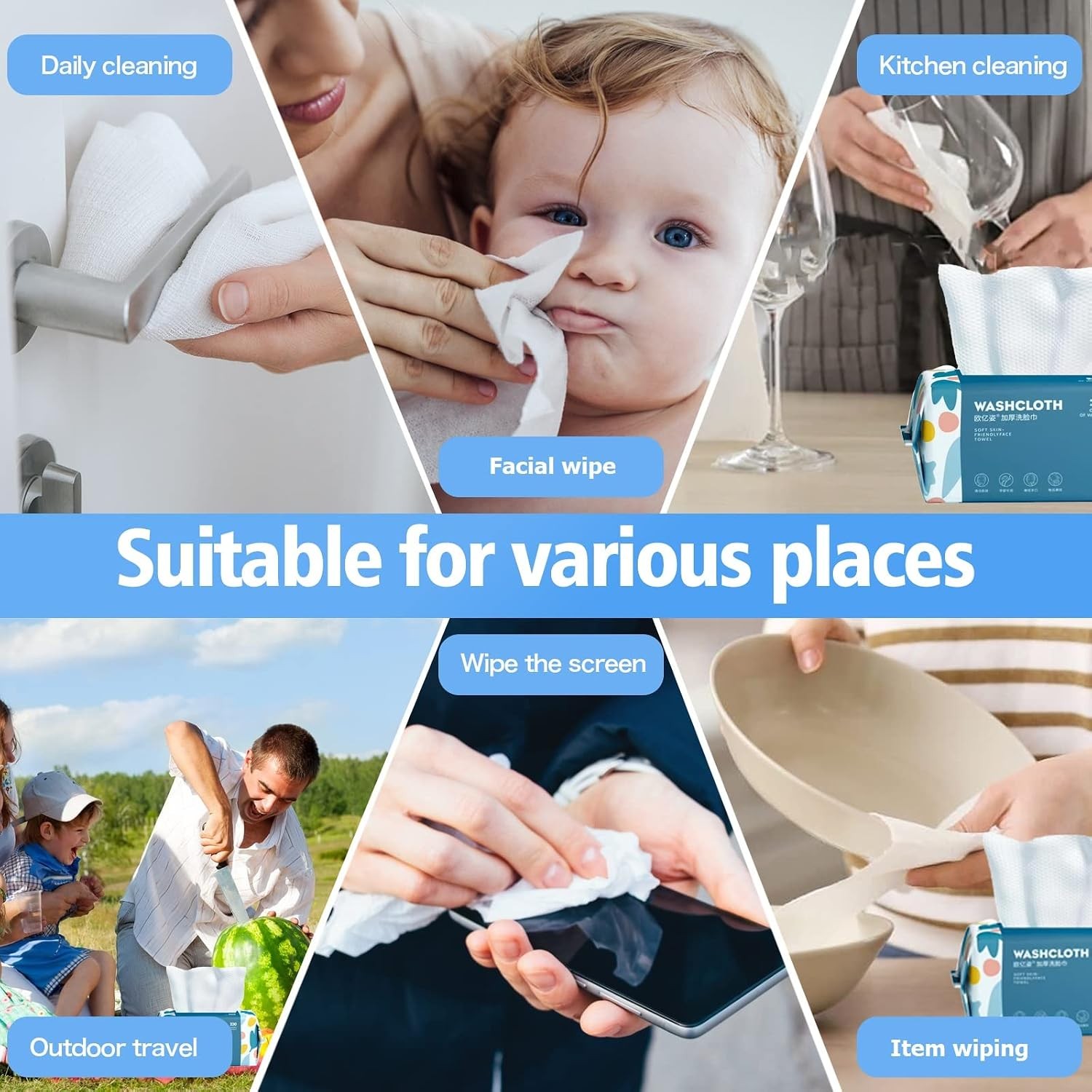 100 Count Disposable Face Towel,Thickening Ultra Soft Washcloths,Facial Cotton