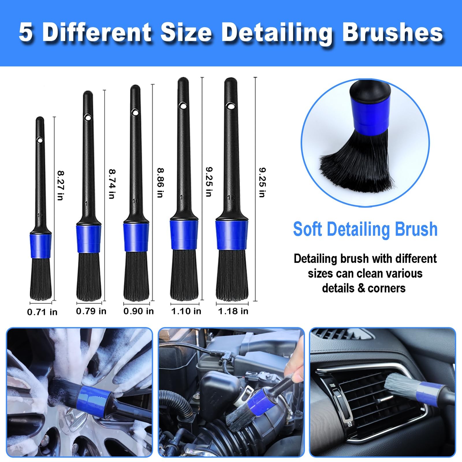 Nikcosmk 17Pcs Car Detailing Kit Interior Cleaner Car Interior Cleaning Kit