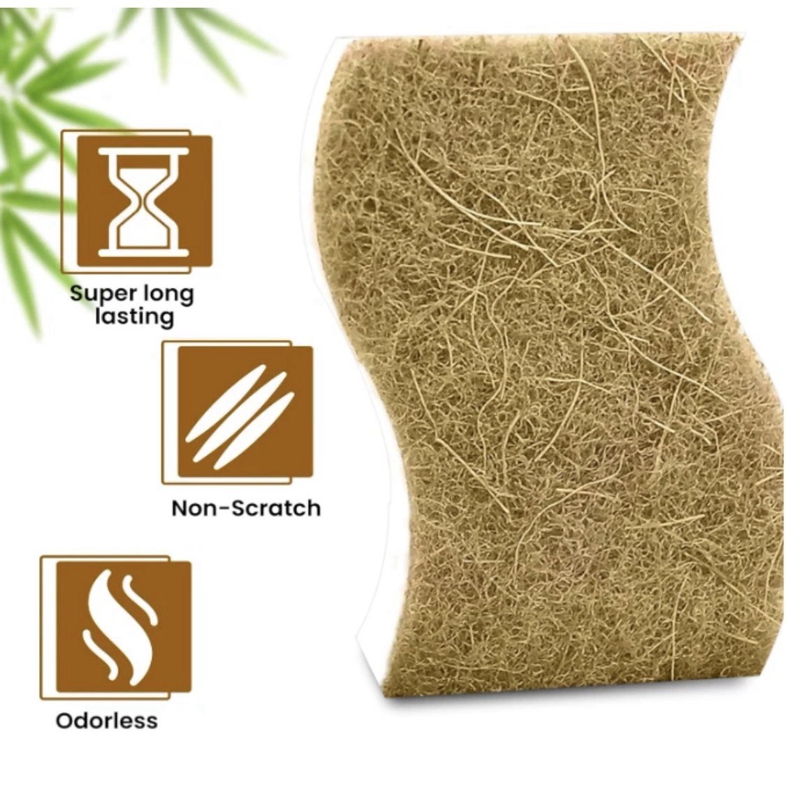 Super Eco Natural Kitchen Sponges Pack of 12, Long Lasting, Sponges for Dishes