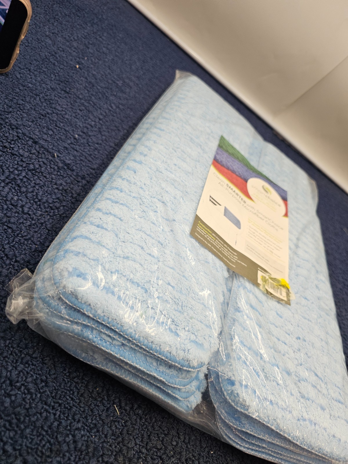 (QTY 12) Smart Choice M800018B All-Purpose Microfiber Cloths 18″ Blue