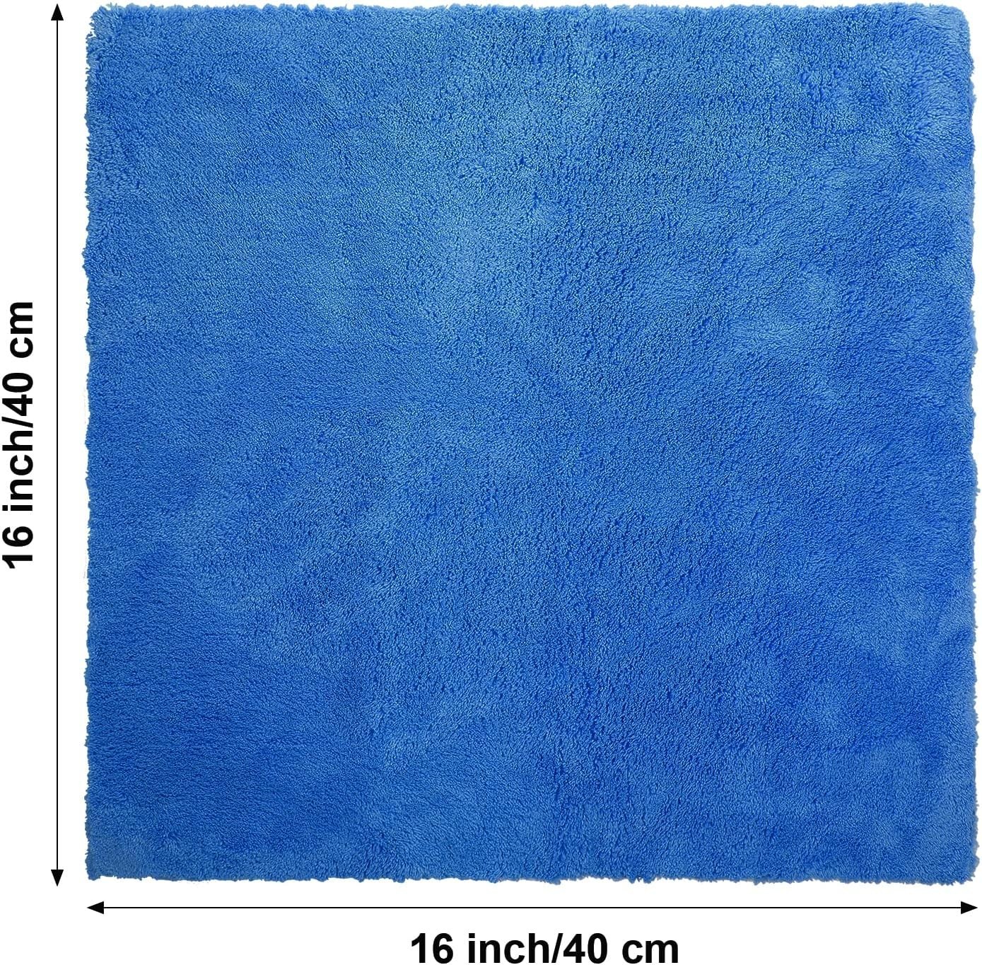 30 Pcs 16×16 Inch Dark Blue Microfiber Towels – Scratch-Free Luxury Cleaning