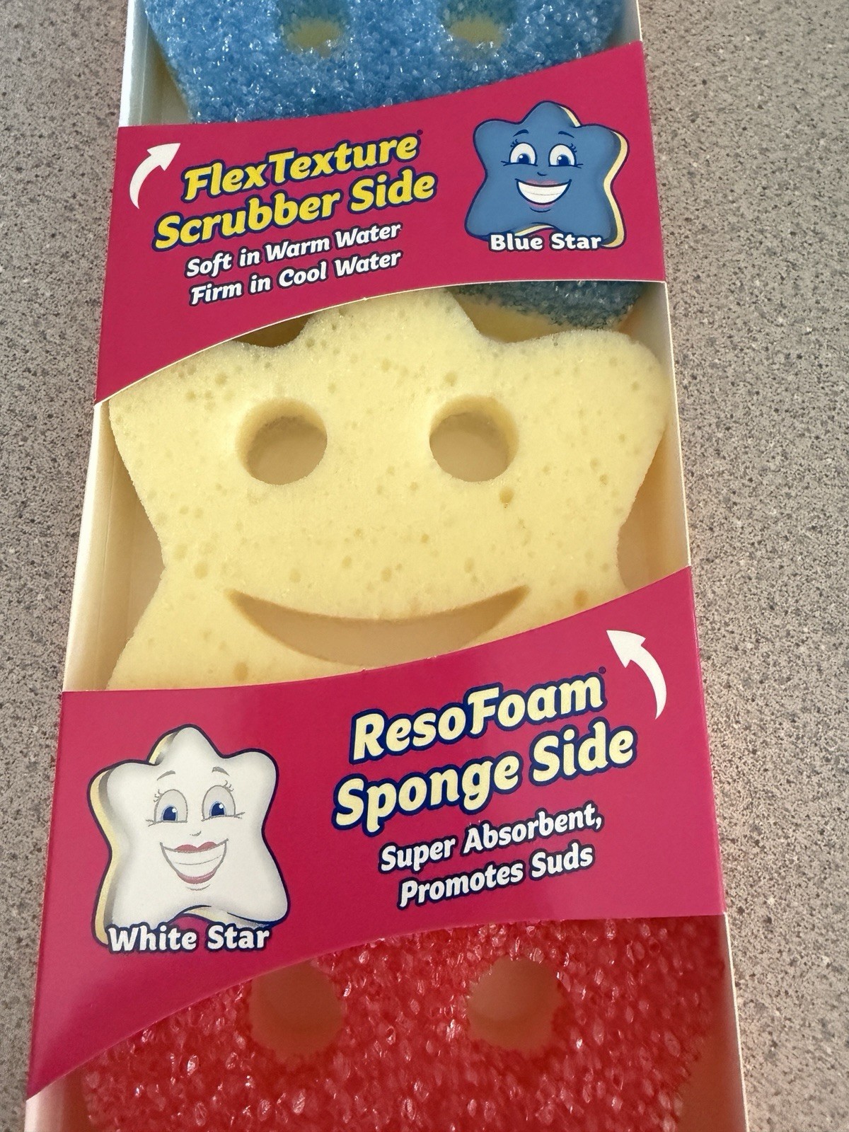 New Scrub Daddy Mommy Special Edition Star Shapes USA 3pk Red White Blue America