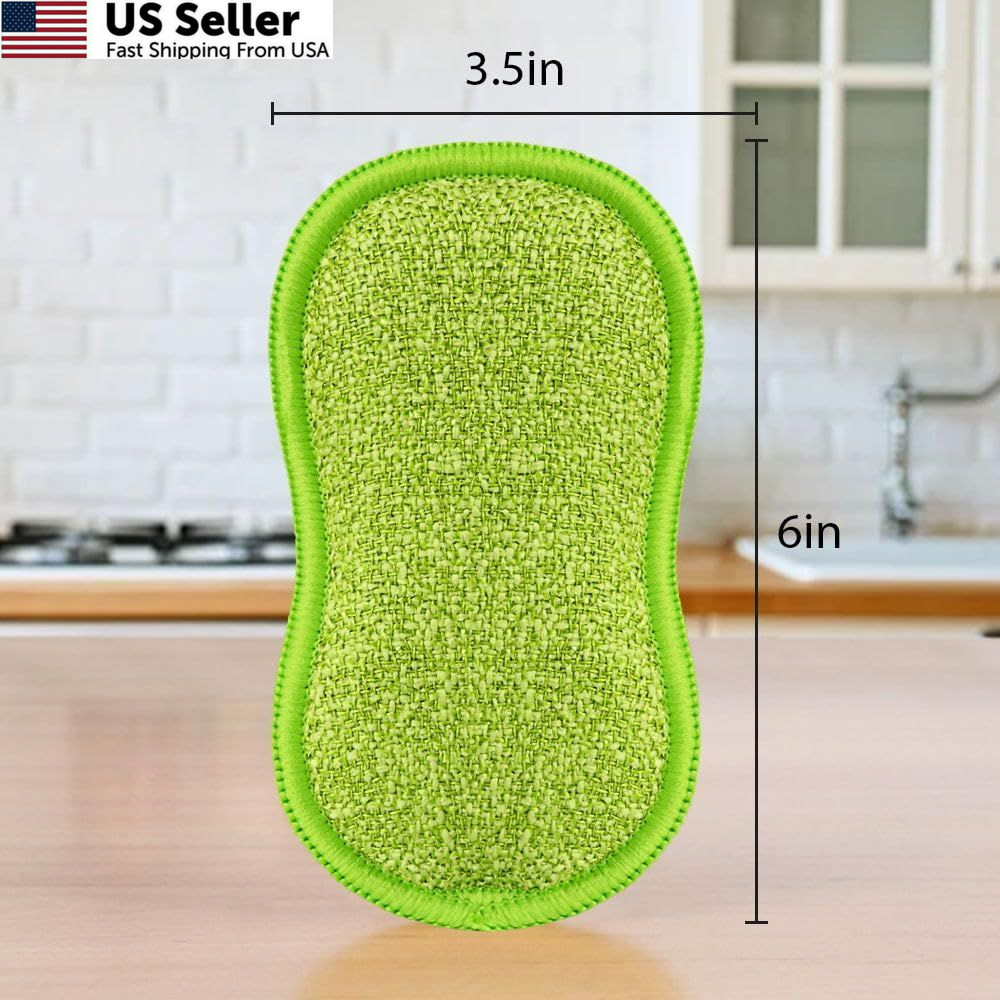 12 Pack Multi-Purpose Scrub Sponges for Kitchen by SmilePowo Non-Scratch 12