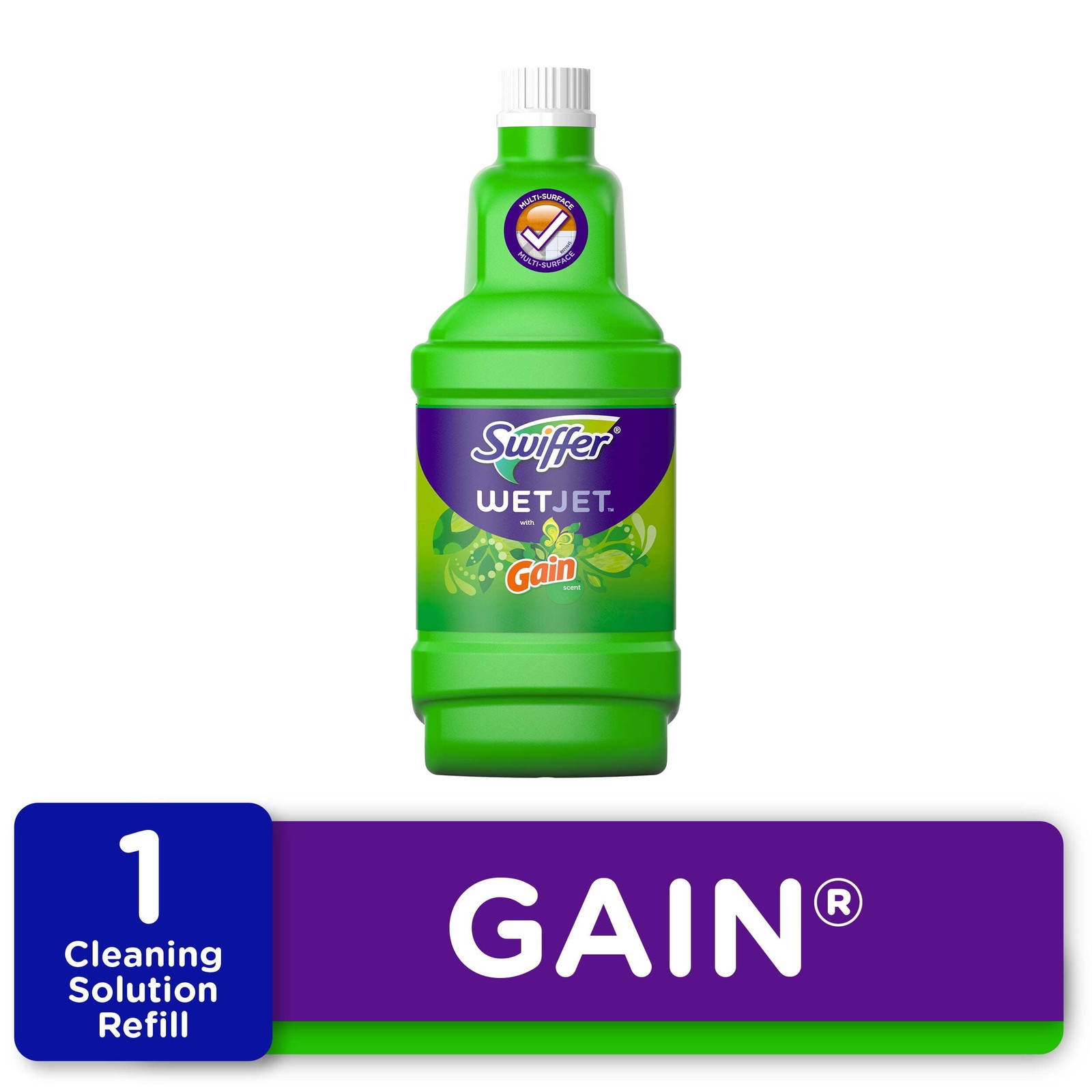 Swiffer Wet Jet Mop Refill Solution, Wood, Laminate, Tile, Floor Cleaner, 42.2oz