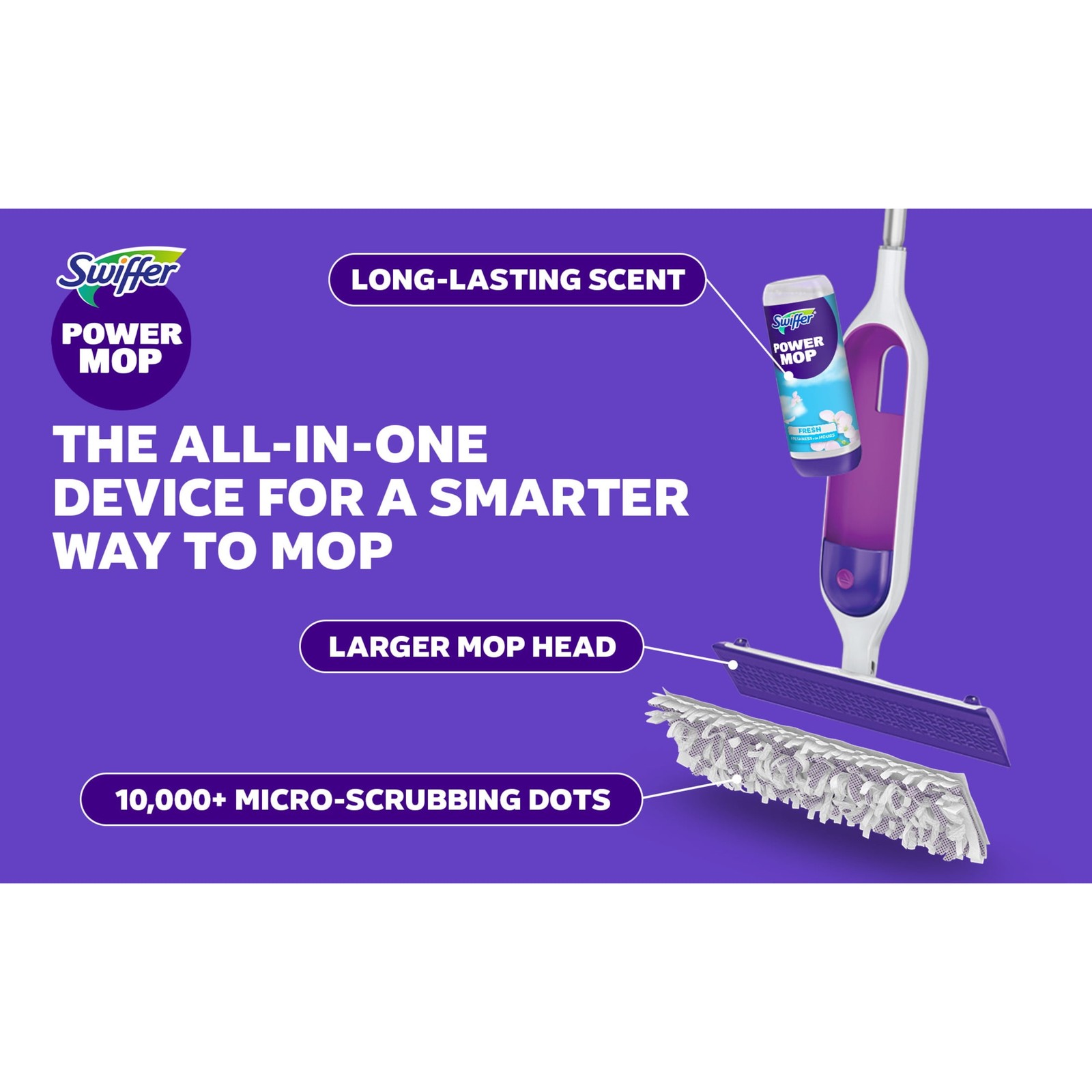 Swiffer Power Mop, Floor Cleaner, Tile, Vinyl, Laminate, Wood, Floor Cleaner