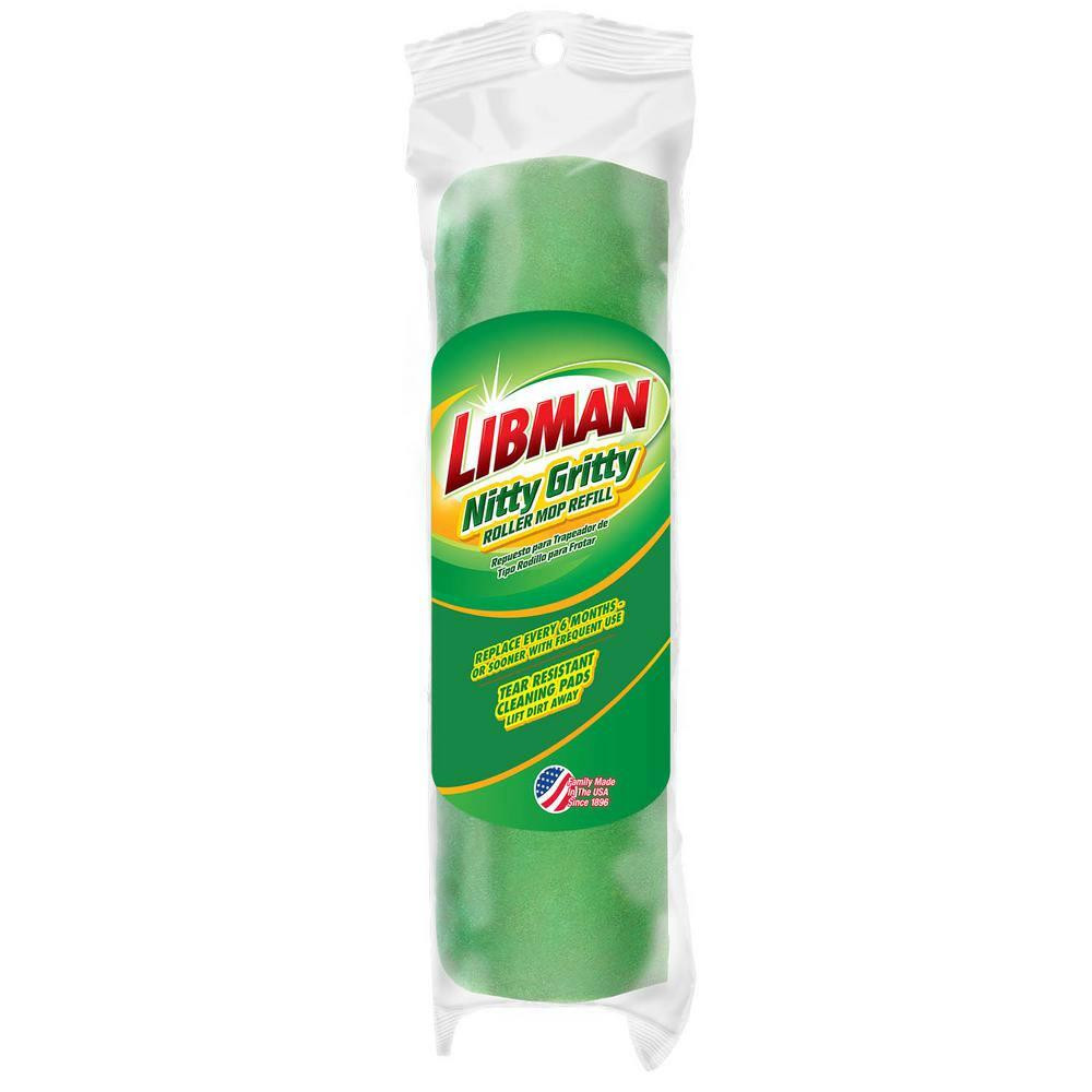 Libman Nitty Gritty Roller Mop Refills Head Replacement Green Yellow 12 Pack