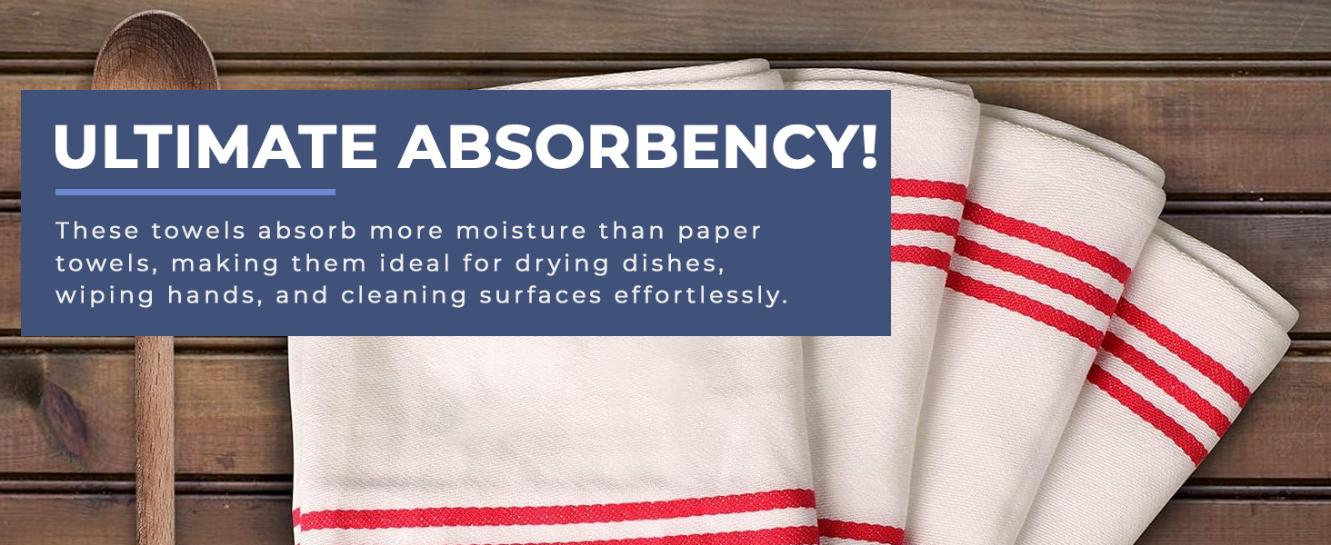 Kitchen Towels 100% Cotton Dish Towels for Kitchen (Set of 3)20”x30” Dish Cloths