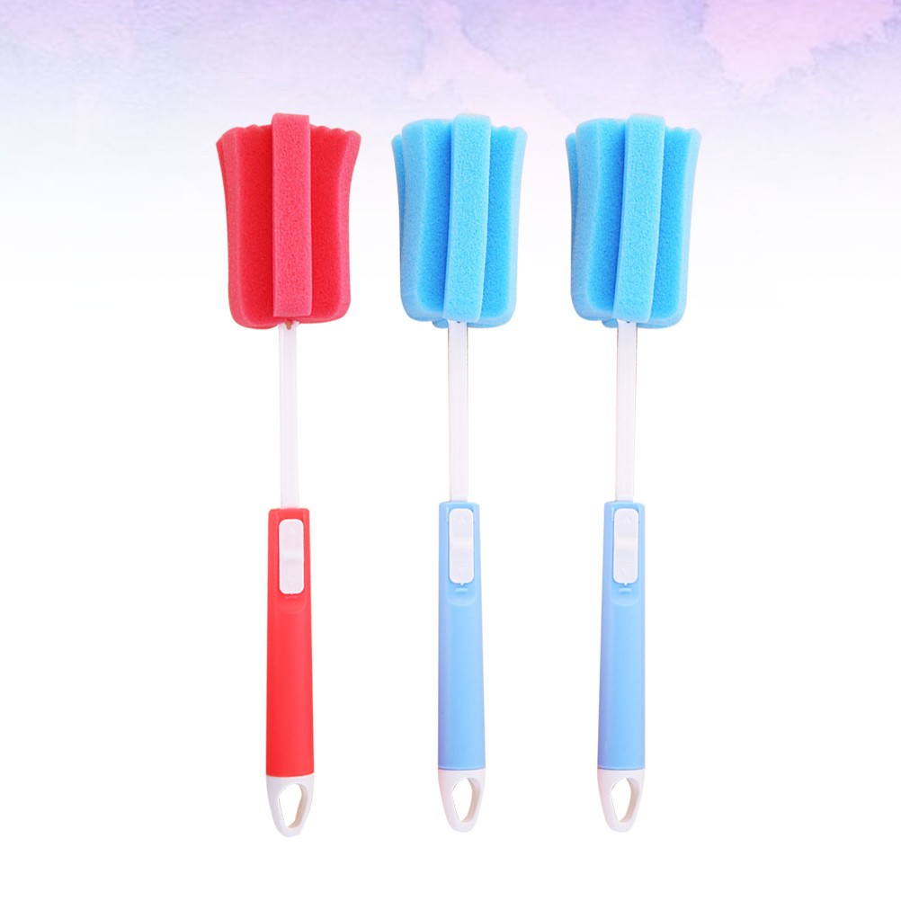 Sponge Bottle Brush with Easy Grip Handle for Glass and Feeding Bottle Use