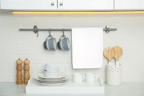 ZUPERIA Bar Mop Kitchen Towels – Pack of 12 12 16"x19", White