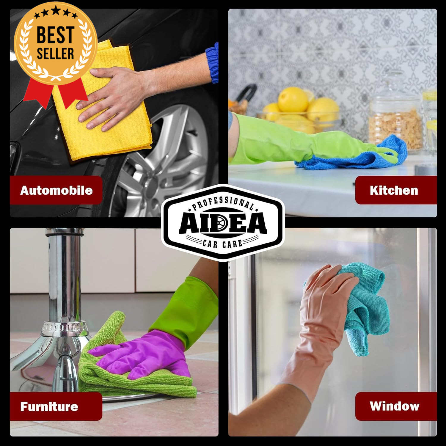 Microfiber Cleaning Cloth, 50PK, Microfiber Towels for Cars, Premium Wash Cloths
