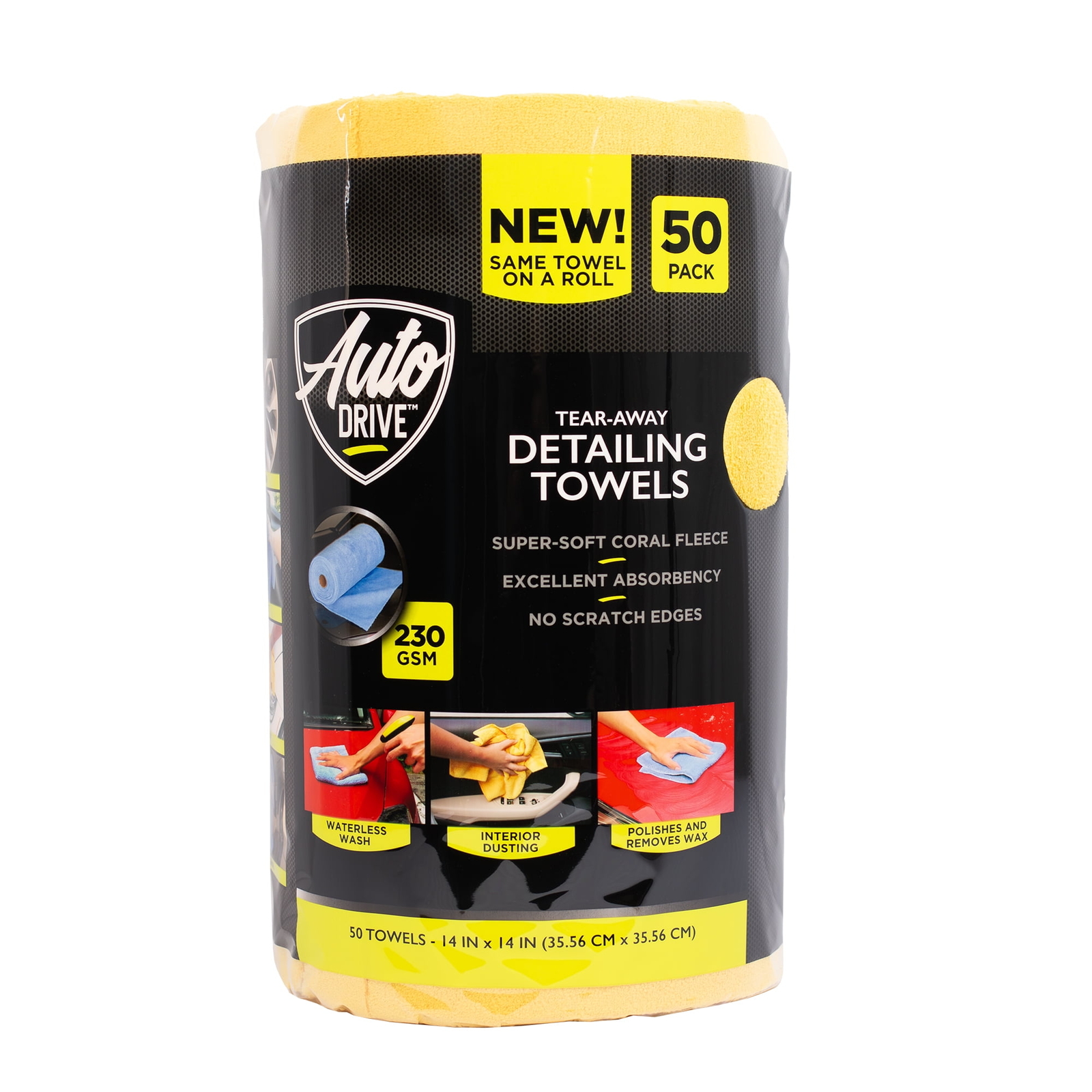 NEW, Tear Away Car Wash Coral Fleece Microfiber, Detailing Towels, 50 Count Roll