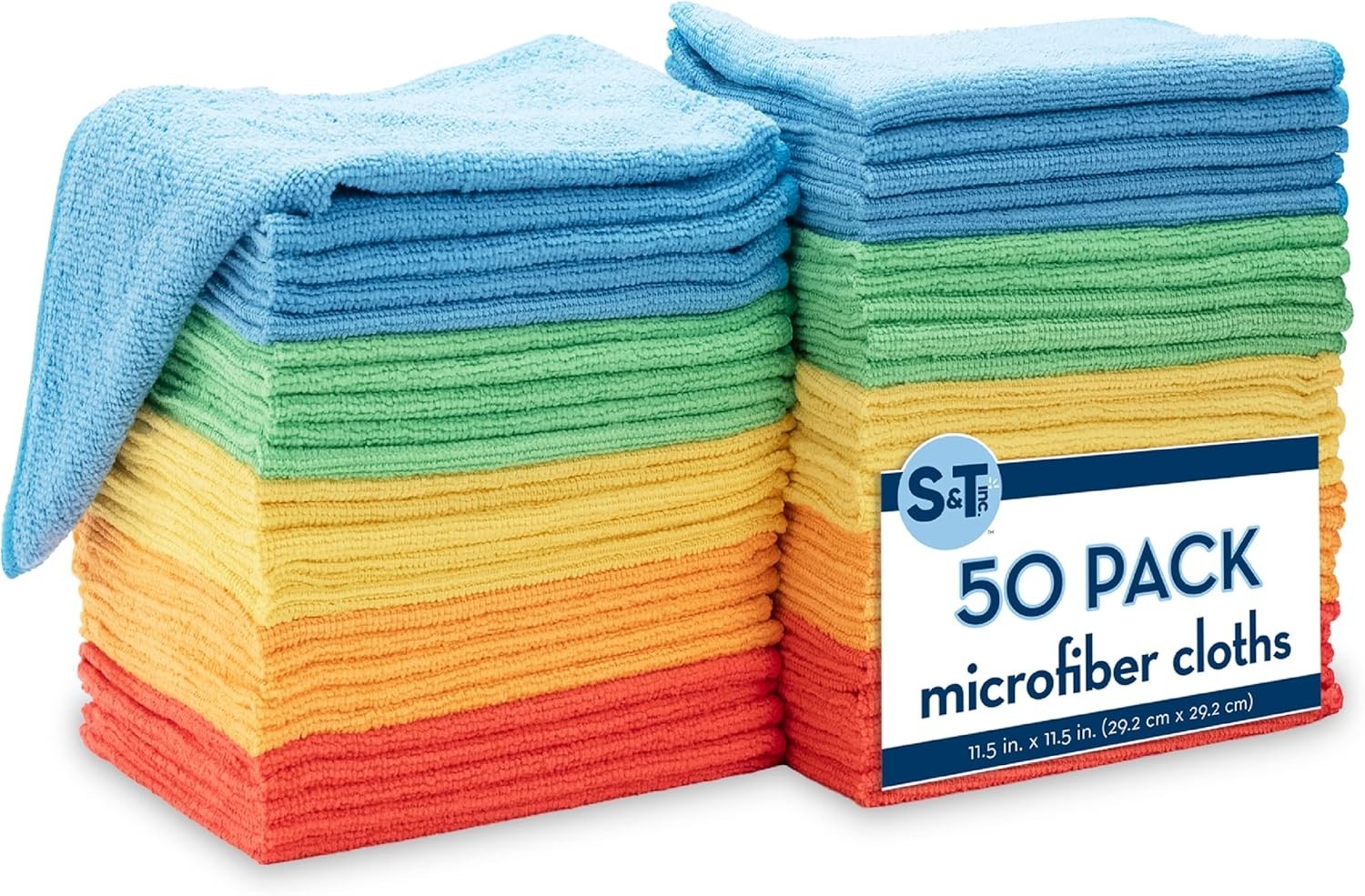 50 Microfiber Cleaning Cloths, Assorted Colors – Perfect for Every Cleaning Task