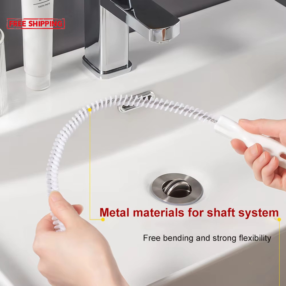 Pipe Dredging Brush Bathroom Hair Sewer Sink Cleaning Brush Drain Cleaner Flexib