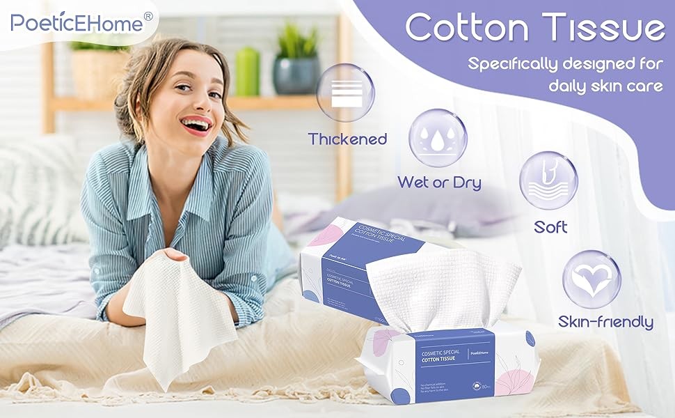 Disposable Face Towel | Thick & Absorbent | Clean Face Tissue Biodegradable |