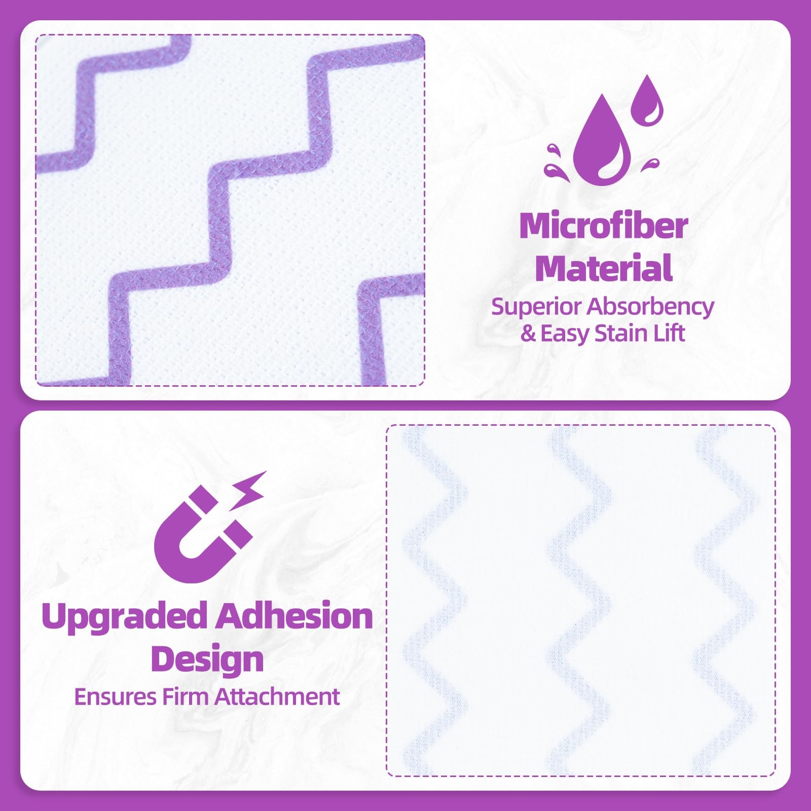 50 Count Microfiber Mop Pads Compatible with Swiffer Powermop, Disposable or …