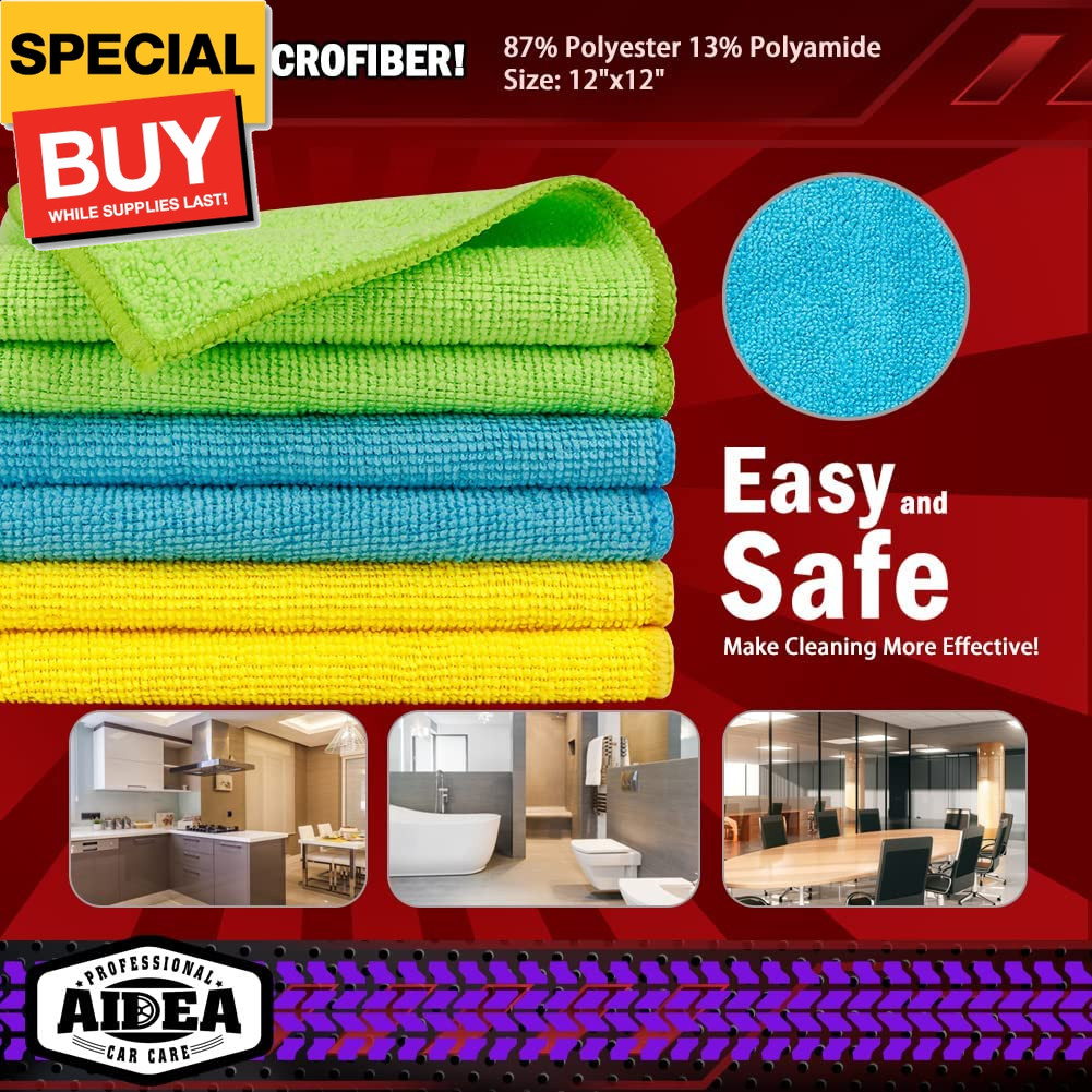 Microfiber Cleaning Cloths, 50PK, Microfiber Towels for Cars, Premium All Purpos