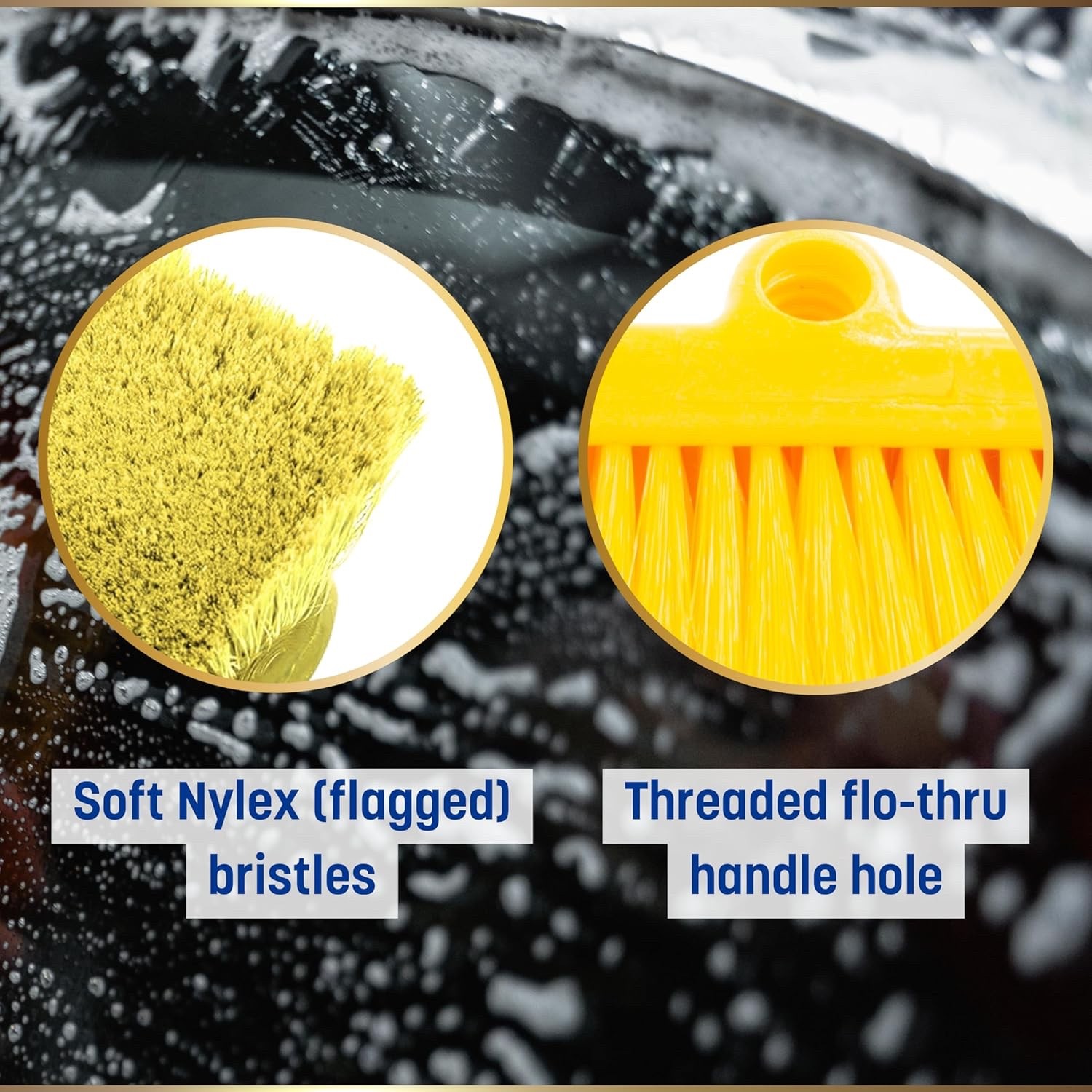SPARTA Flo-Thru Plastic Scrub Brush, w/Soft Nylex Bristles 10.5″L x 4.5″W x 4″H