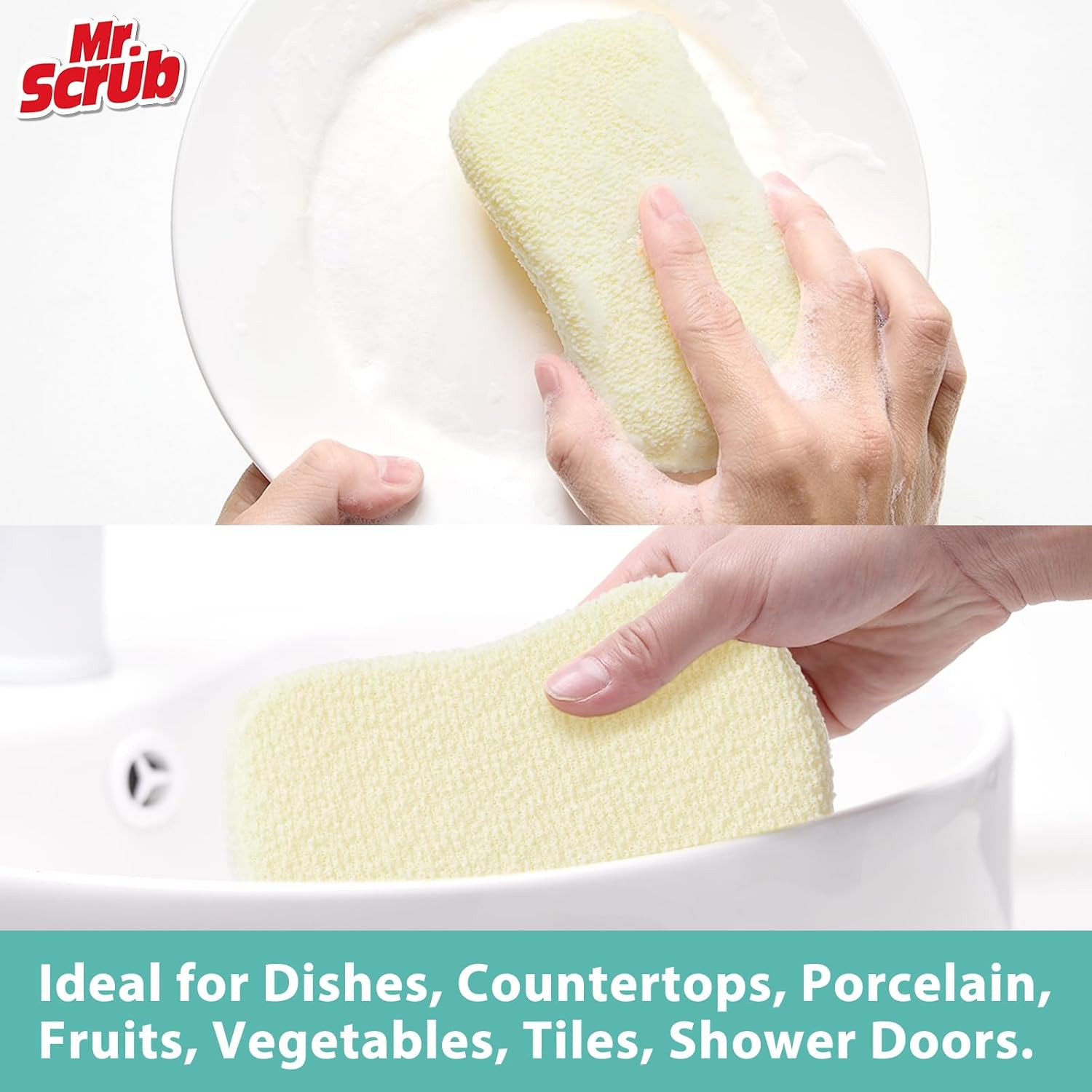 Sponges Kitchen Scrub Dish Sponge Scouring Pad, 12 Pack Cleaning Brush Scrubber