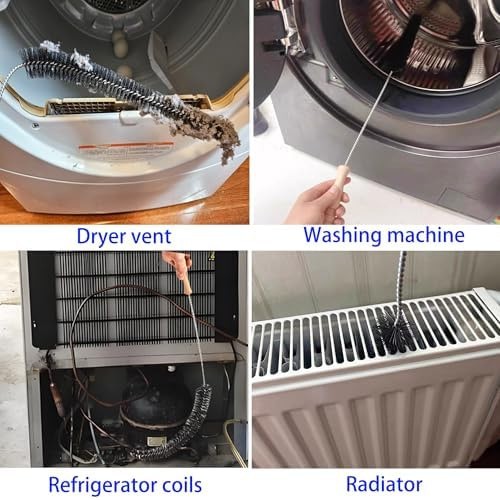 8 Pack Washing Machine Cleaning Brush, Dryer Vent Cleaner Kit, Flexible Dryer…