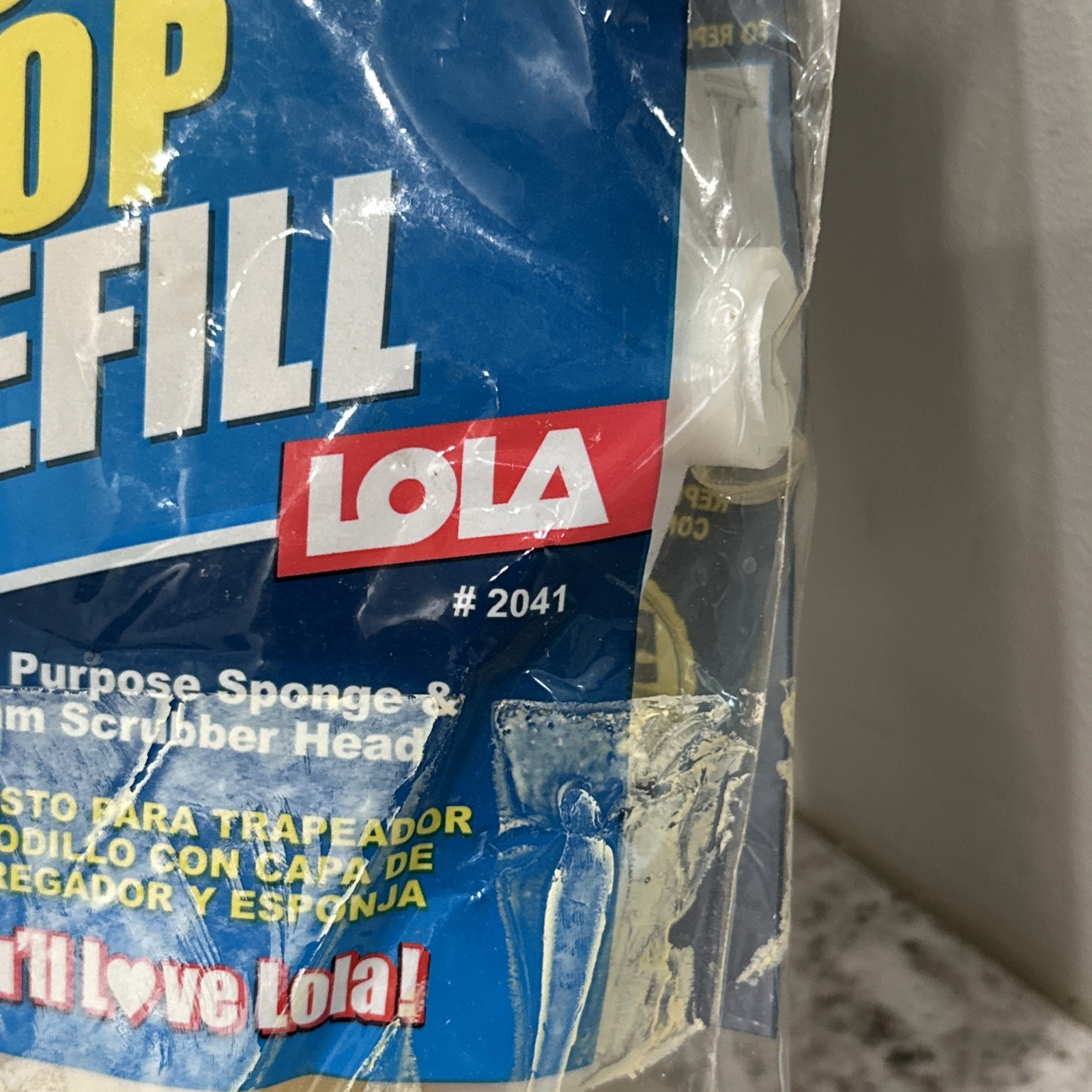 Lola Rola Roller Single Mop Refill #2041 Sponge & Foam Scrubber Head NOS NEW