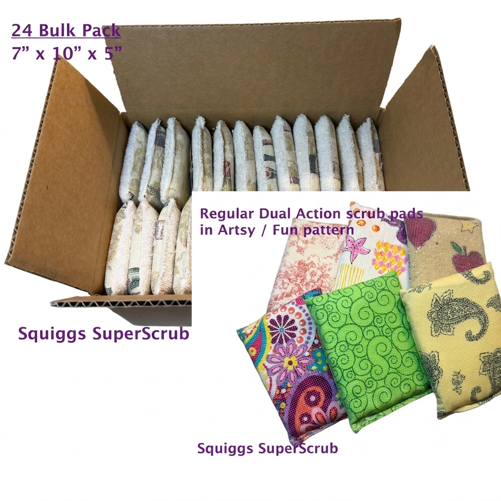24 Bulk Pack SuperScrub Regular Dual Action Pads Non Scratch Artsy Fun Lot