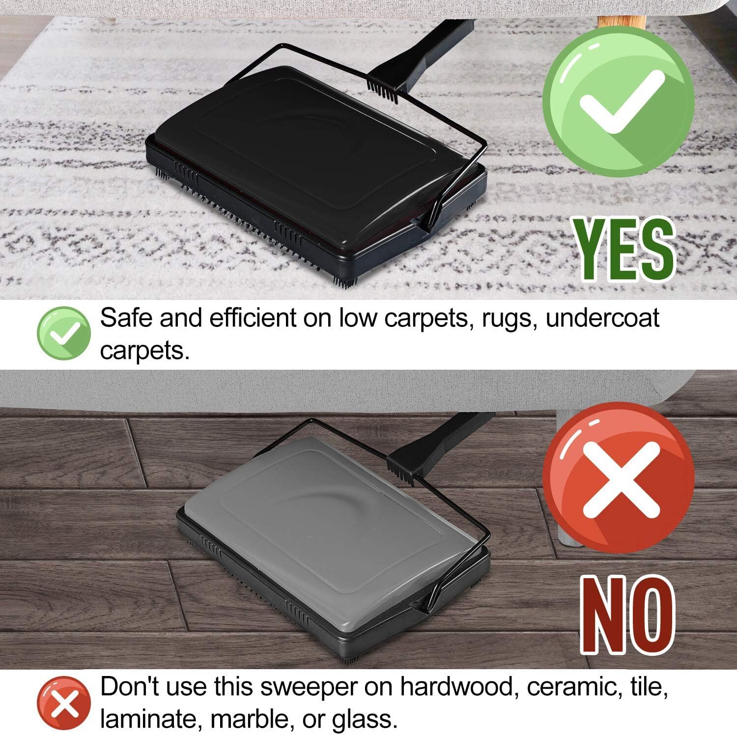 Carpet sweeper (with brush) for cleaning homes, offices