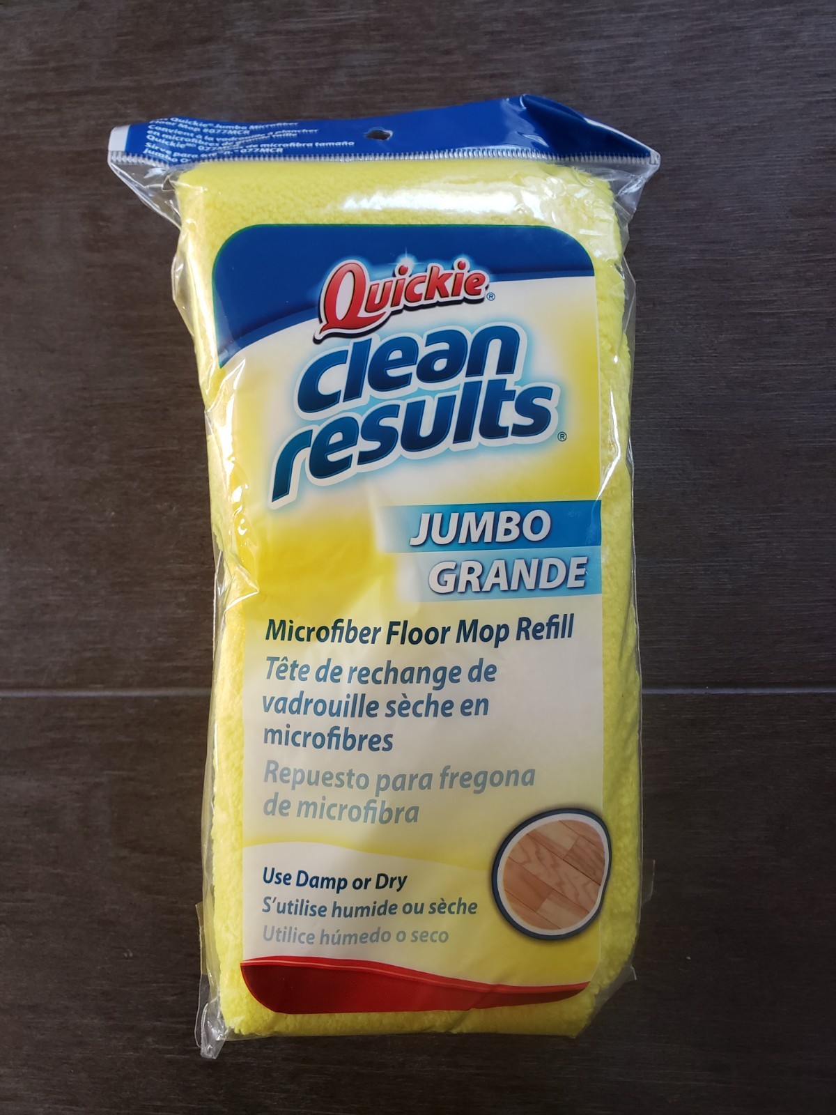 Quickie Clean Results Jumbo Microfiber Floor Mop Refill #007MCR Wood Vinyl Tile