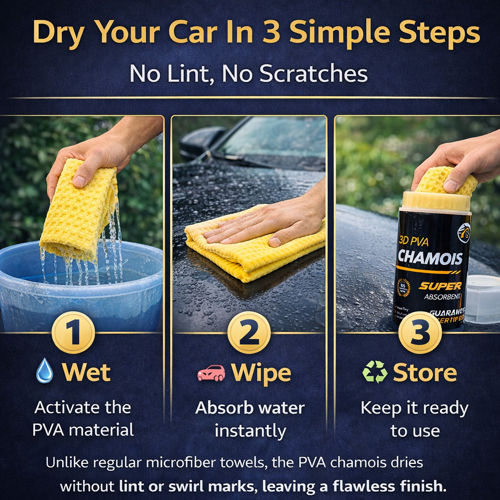 R.A. Premium 26×17 Shammy Cloth for Car Drying-Super Absorbent Synthetic Chamois
