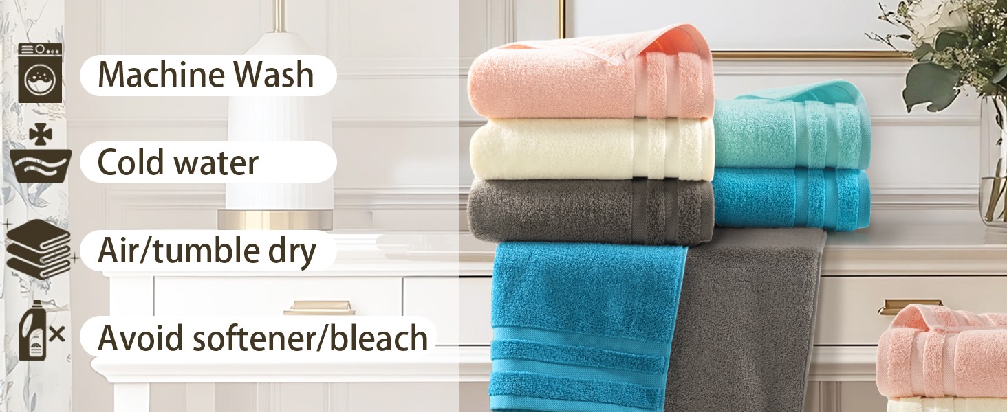 Turquoise Hand Towels, Bathroom Hand Towels Set of 4 ,14″x30″ – 100% Cotton |