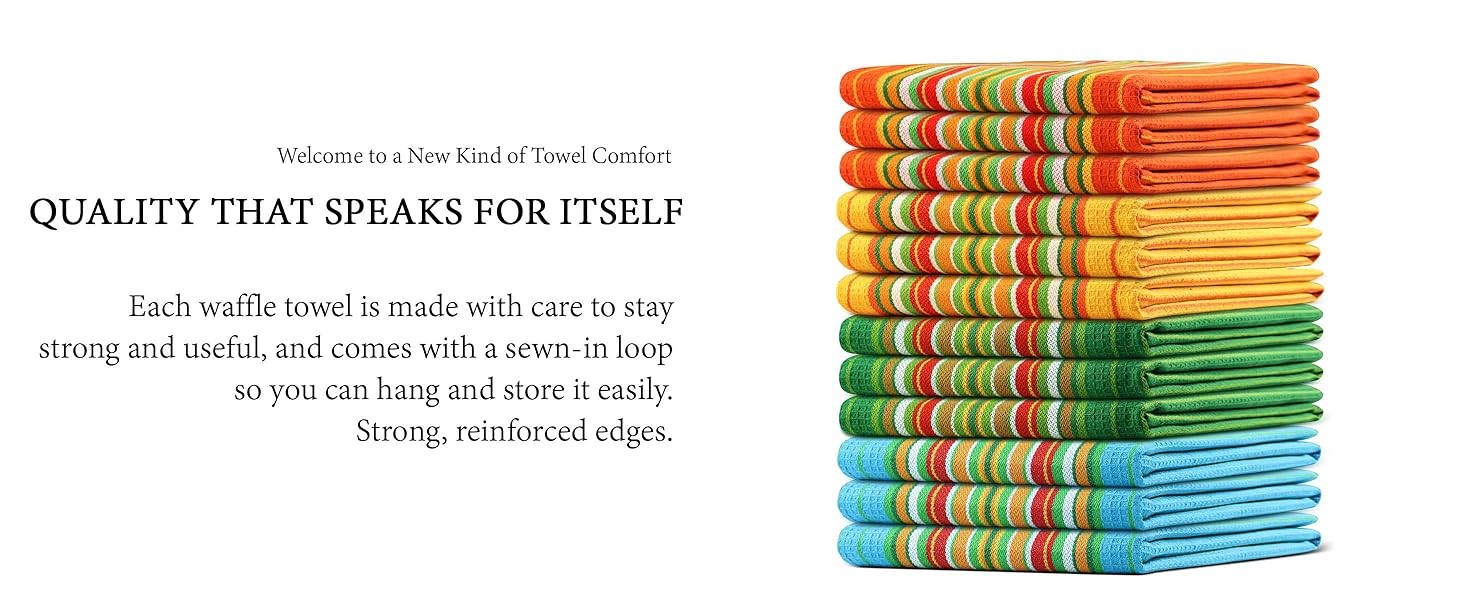 Kitchen Towels 100% Cotton Dish Towels for Kitchen(Set of 12)20”x30” Dish Cloths