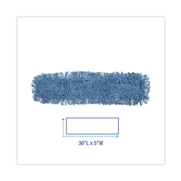 Boardwalk BWK1136Dust Mop Head, Cotton/Synthetic Blend, 36 x 5, Looped-End, Blue