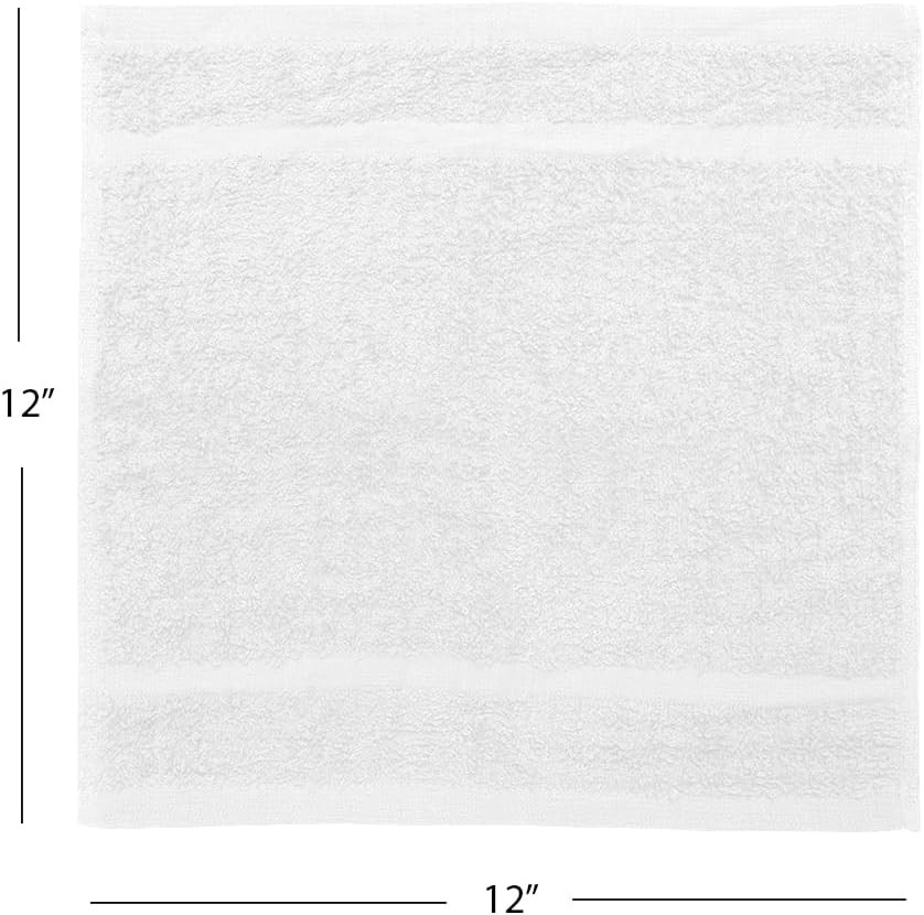 Cotton Washcloths – (Pack of 60) Size 12×12 Inches, 100% Ring Spun Cotton, Soft