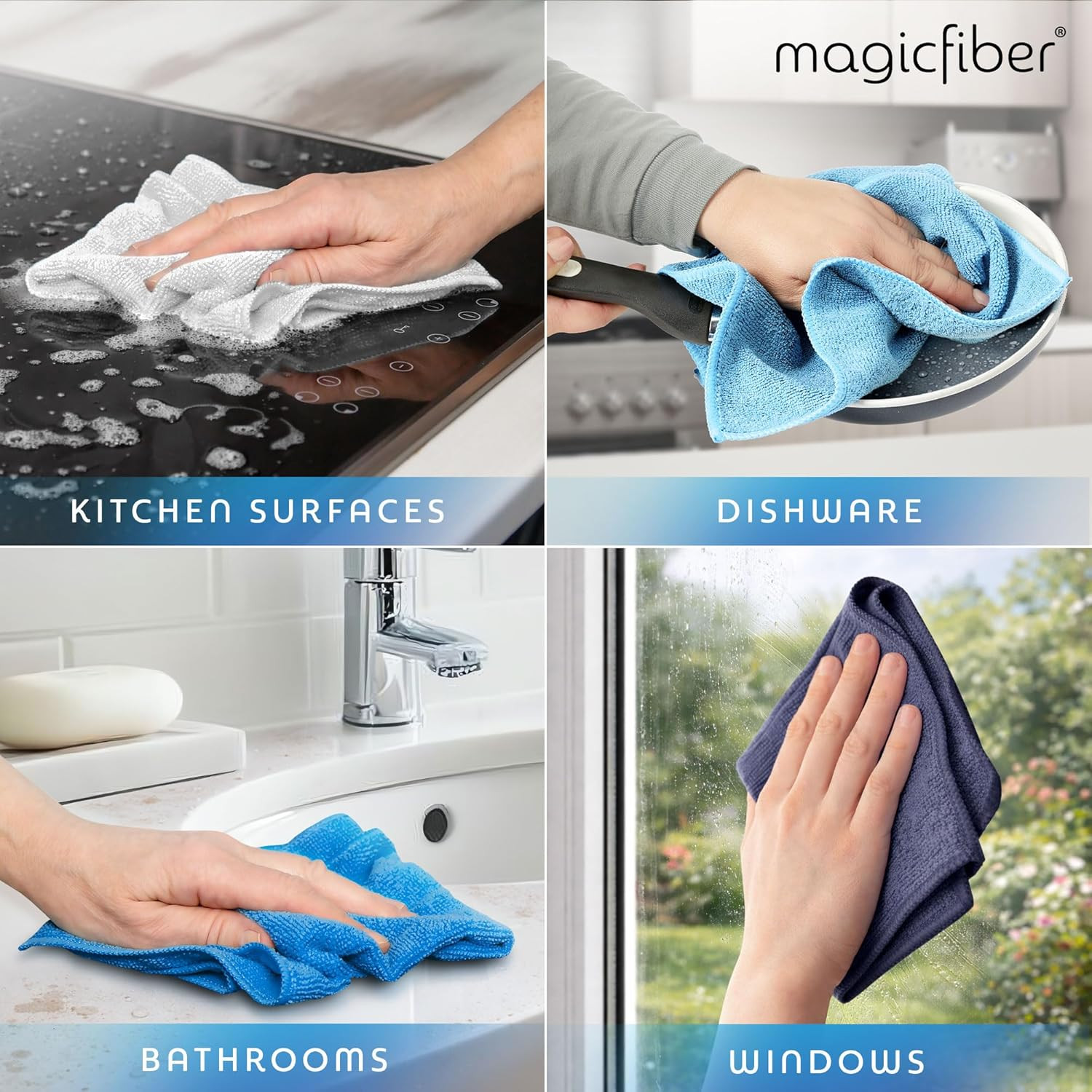 Microfiber Cleaning Cloth – Higher Quality, Larger Size – Micro Fiber Cloth for
