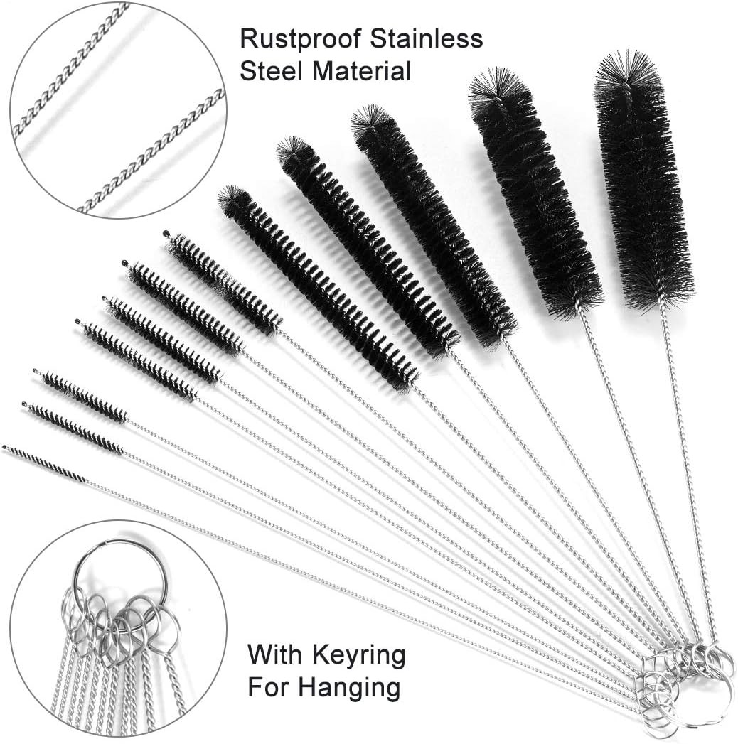9.5 Inches Long Straw Cleaner Brush Set, 12 Pack Straw Pipe Cleaner Brush Set,