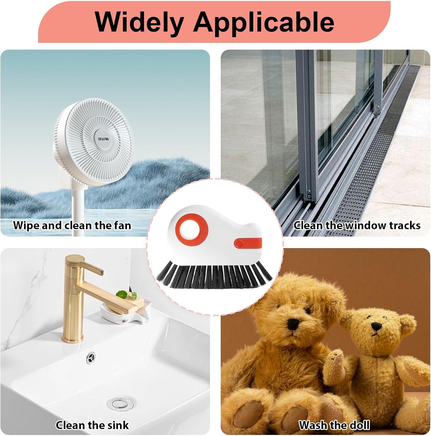2 Pcs 2 in 1 Window Track Cleaner, Groove Cleaner Brush, Effective Window Sill