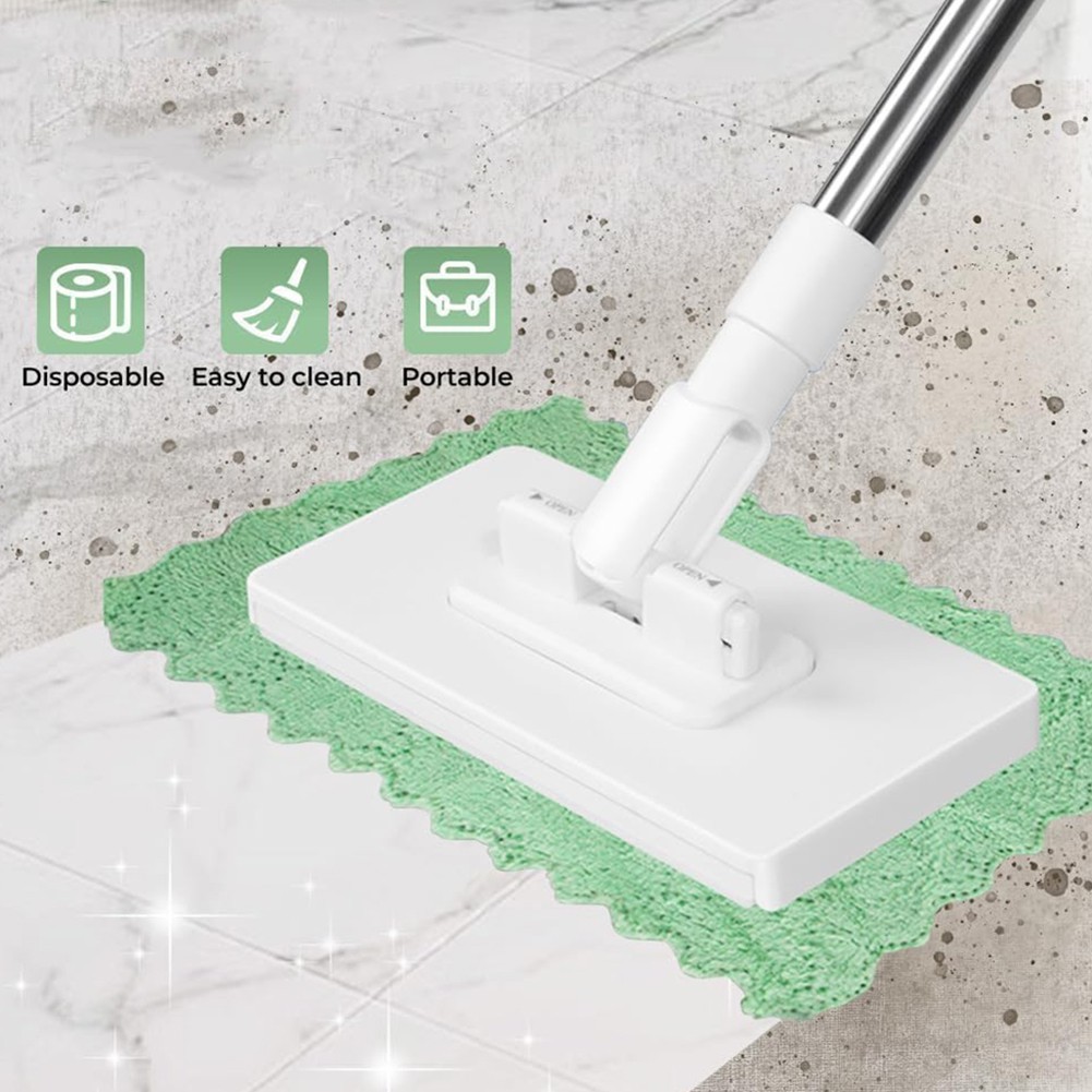 Disposable Dust Mop with 39 Inch Long Handle for Easy Reach Floor Cleaning