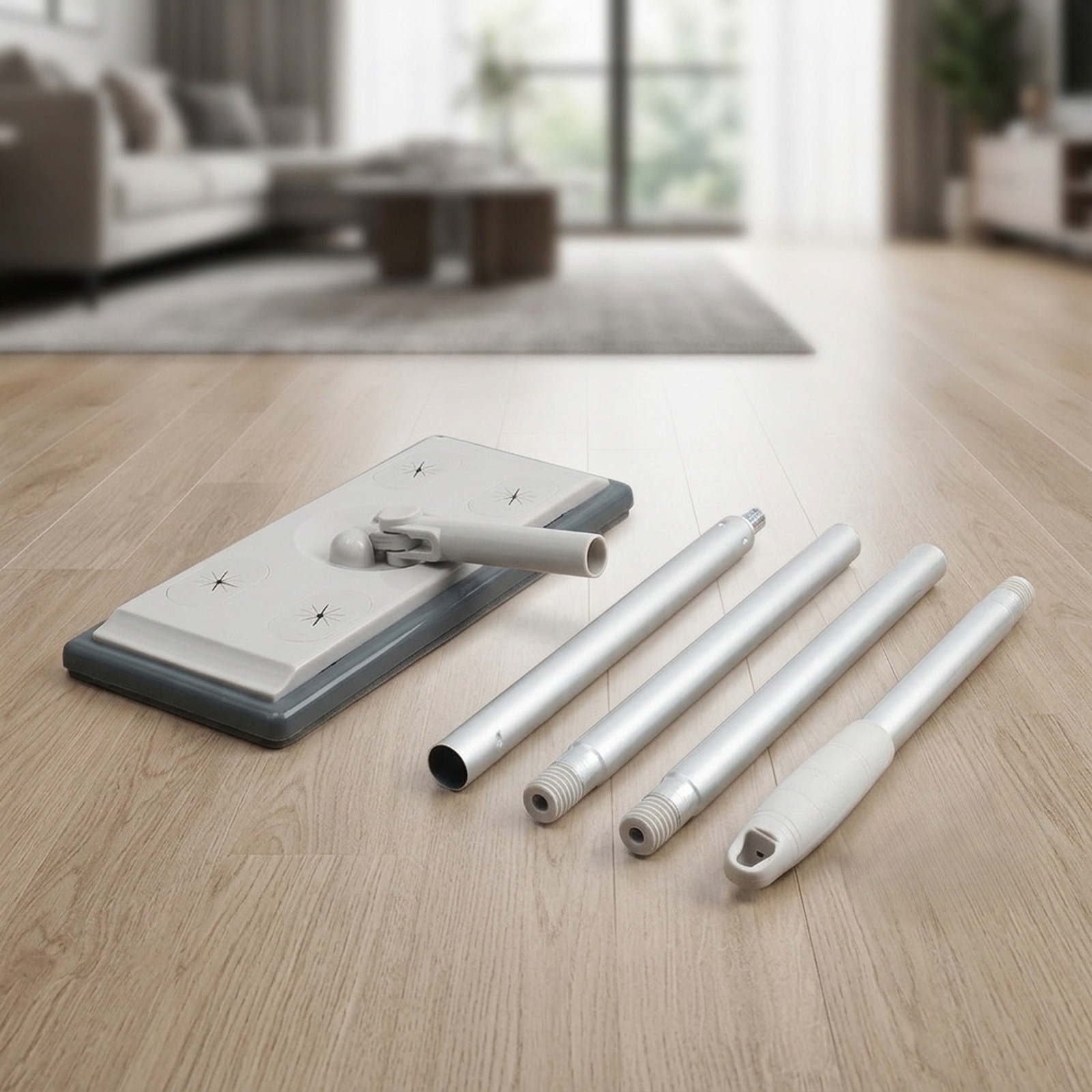 Superfine Fiber Dust Mop with 3-Section Aluminum Telescopic Handle 57 to 128 cm