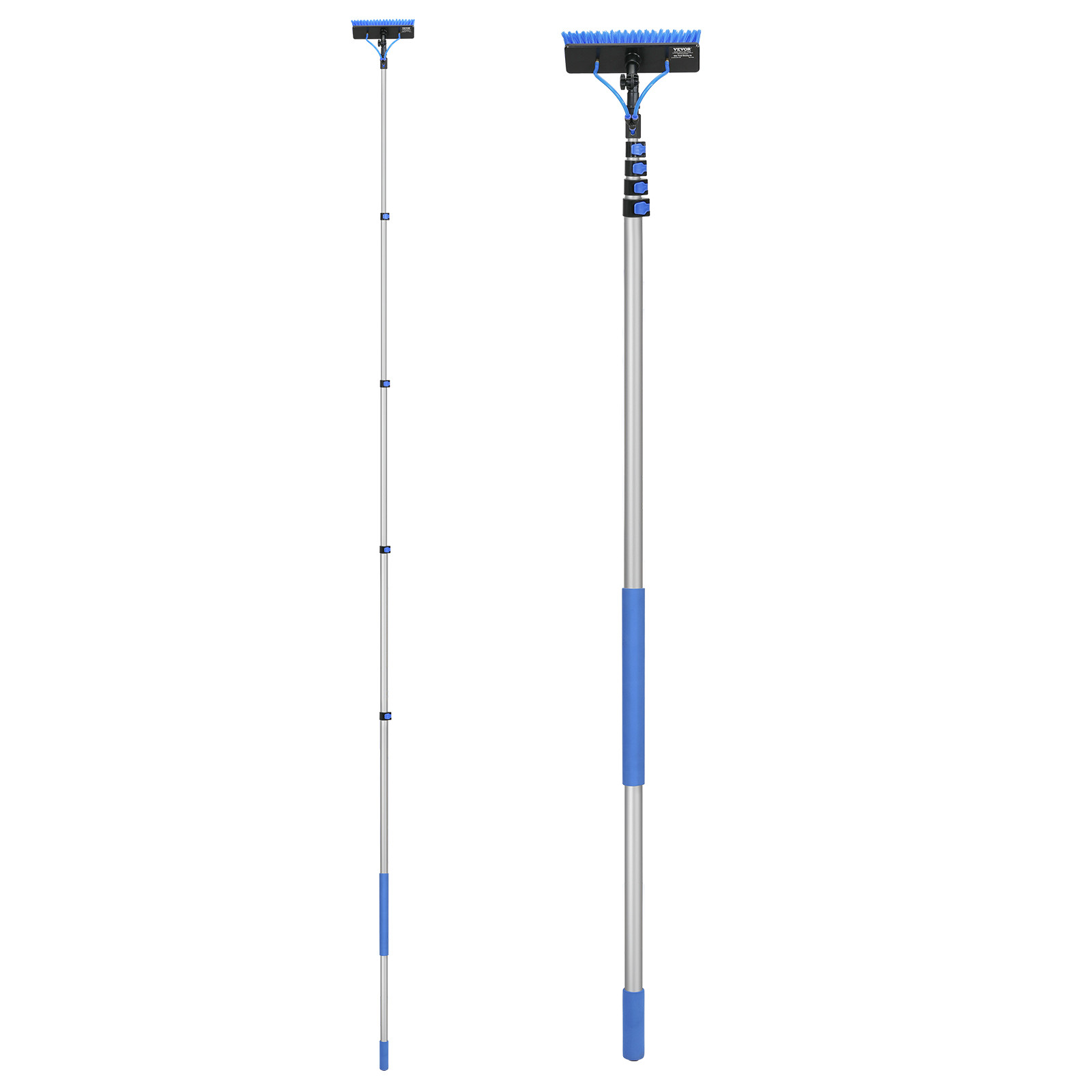 Water Fed Pole Kit 30FT Solar Panel Cleaning Pole 180° Rotatable Brush Head